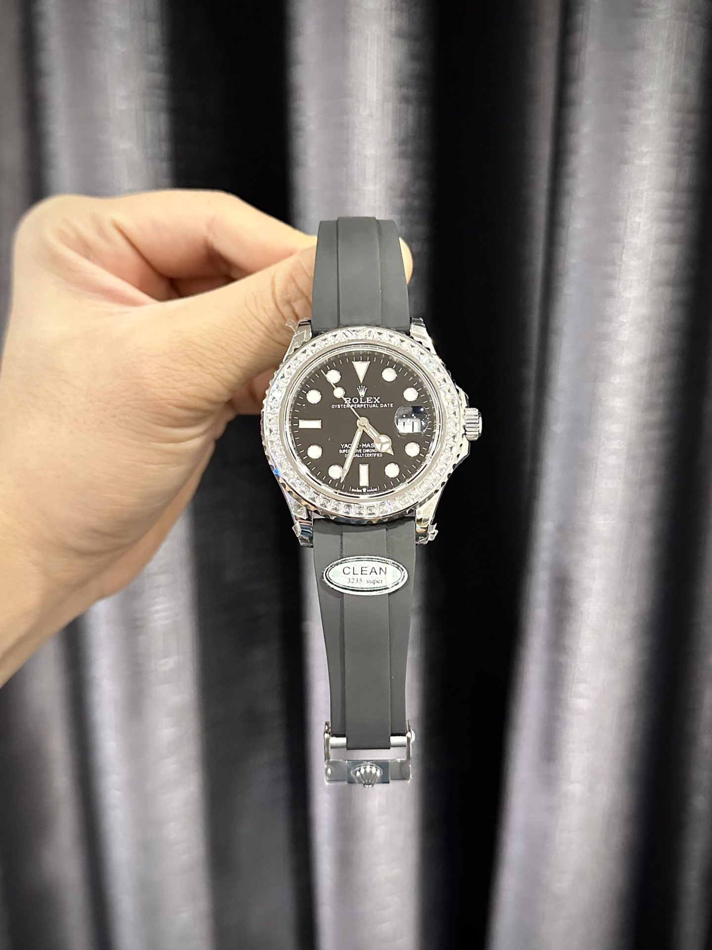 Rolex Replica Watch Yacht-Master Custom Moissanite Diamonds Clean Factory 40mm - Top club