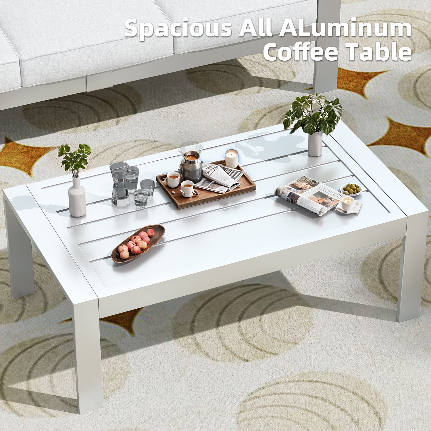 AECOJOY Aluminum Outdoor Furniture Set, 7 Pieces Metal Patio Furniture on sale Outdoor Couch Patio Conversation Set - Light Grey