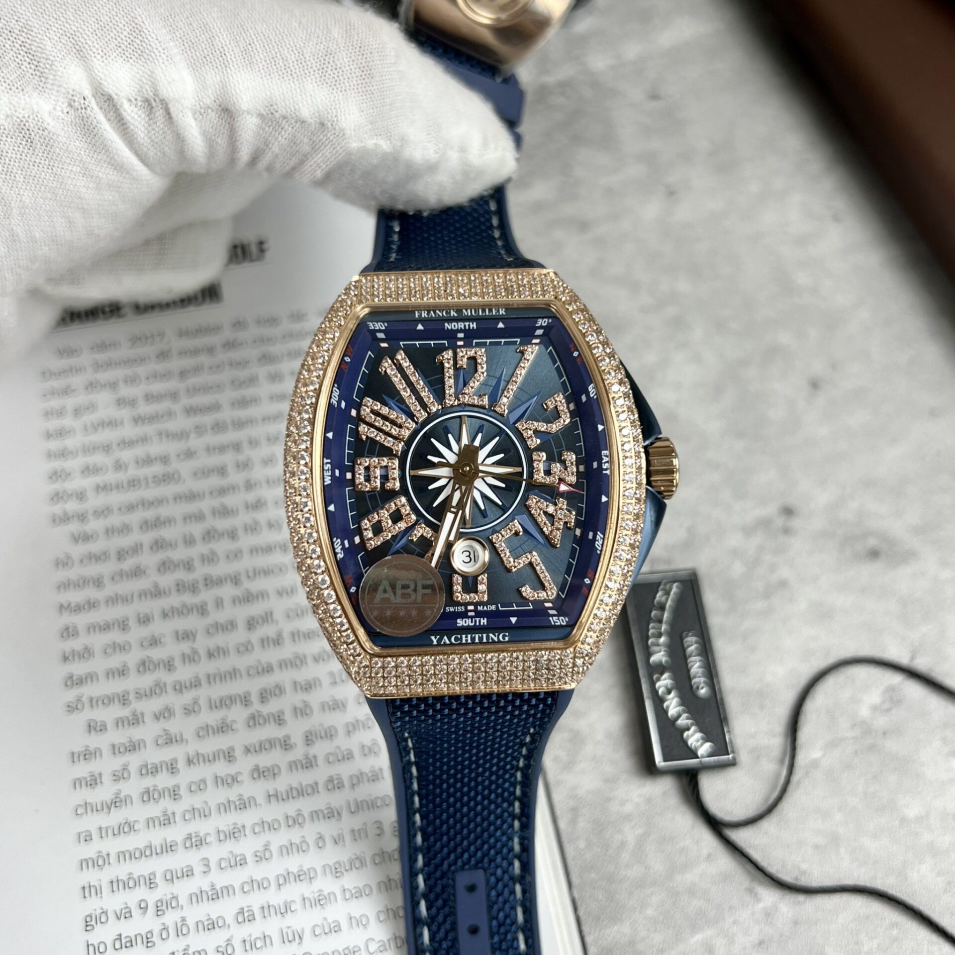 Franck Muller Replica 11 Watch V45 Blue Dial Rose Gold Case 45mm - Top club