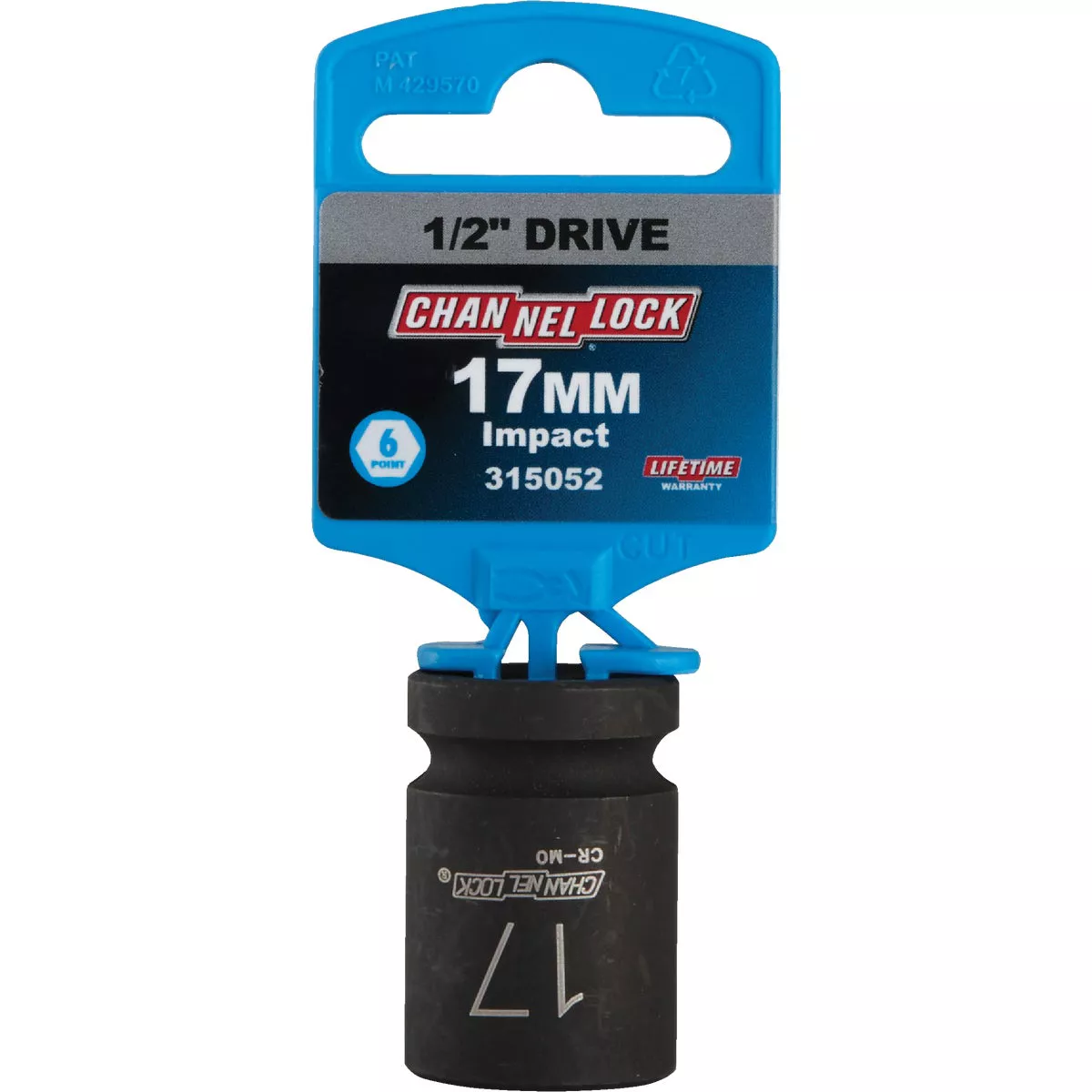 Channellock 1/2 In. Drive 17 mm 6-Point Shallow Metric Impact Socket