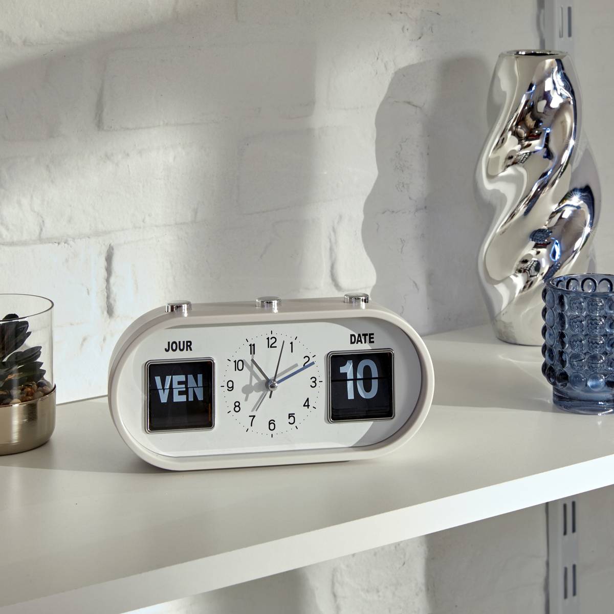 Alarm Clock "Edouard" Cream, 20x9.5 cm