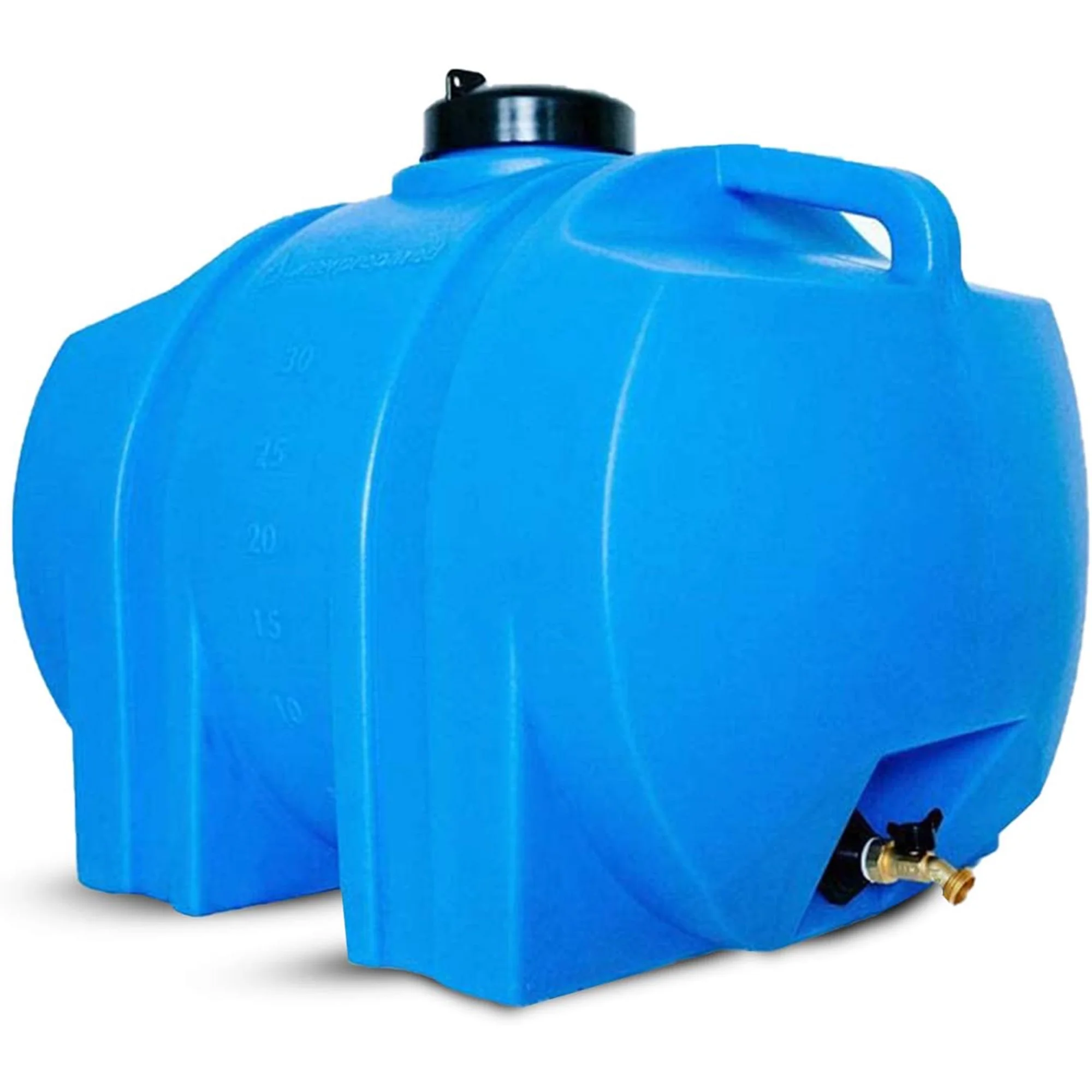 WaterPrepared 35 Gal Water Tank w/Large Cap, 3/4" Brass Spigot & Handles