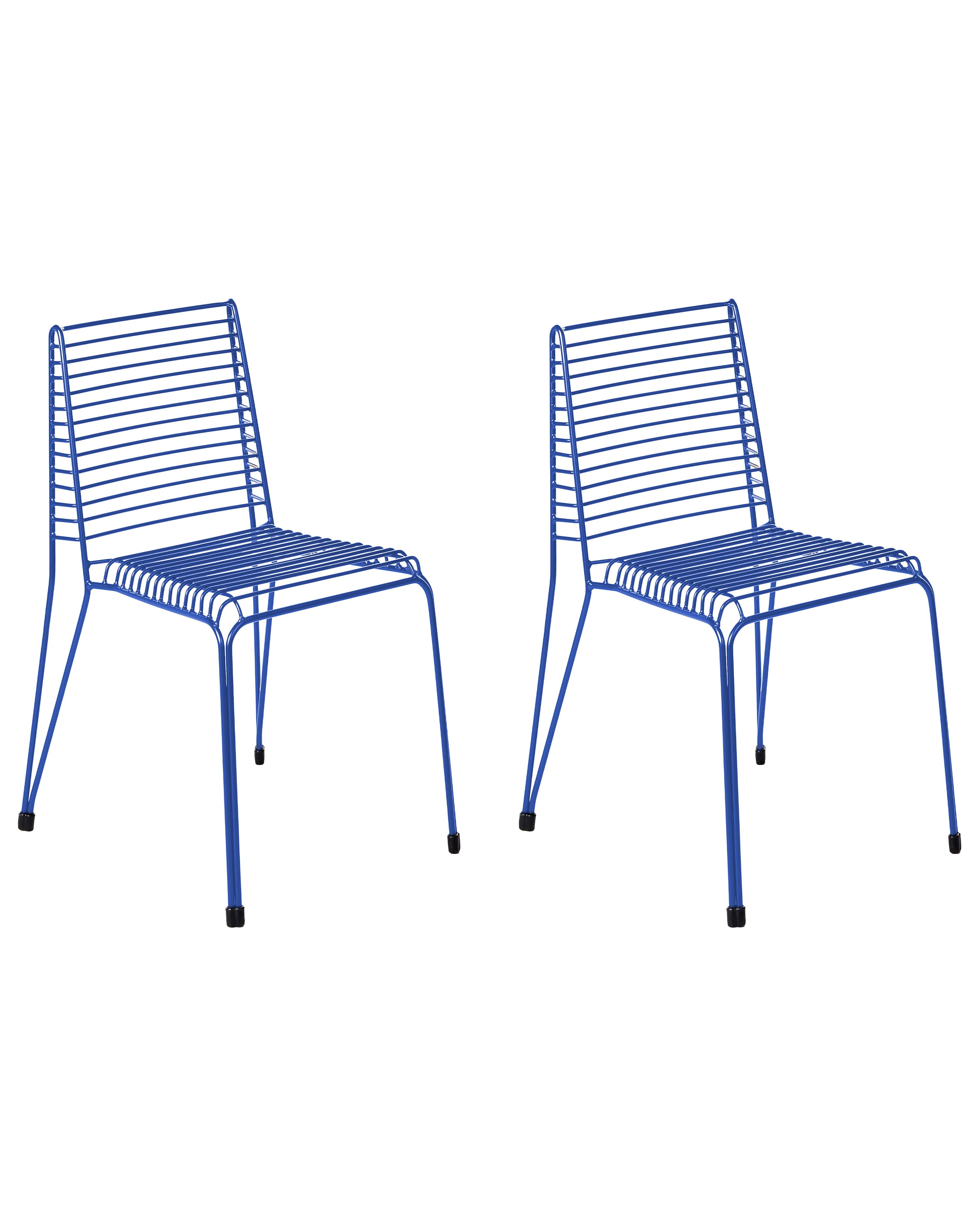 Set of 2 Garden Chairs CHIEVE Metal Blue