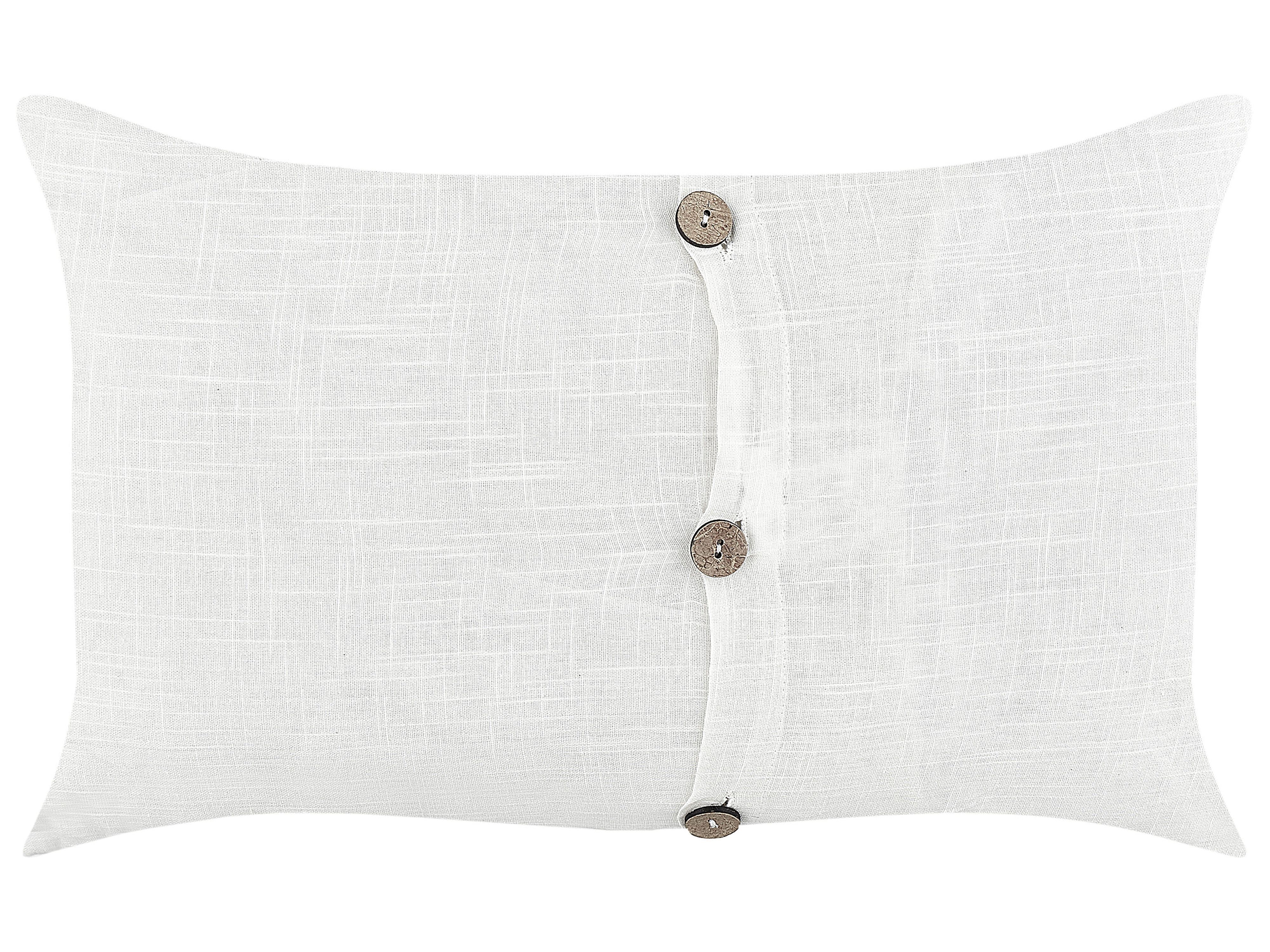 Set of 2 Decorative Cushions BANORI Linen 30 x 50 cm White Solid