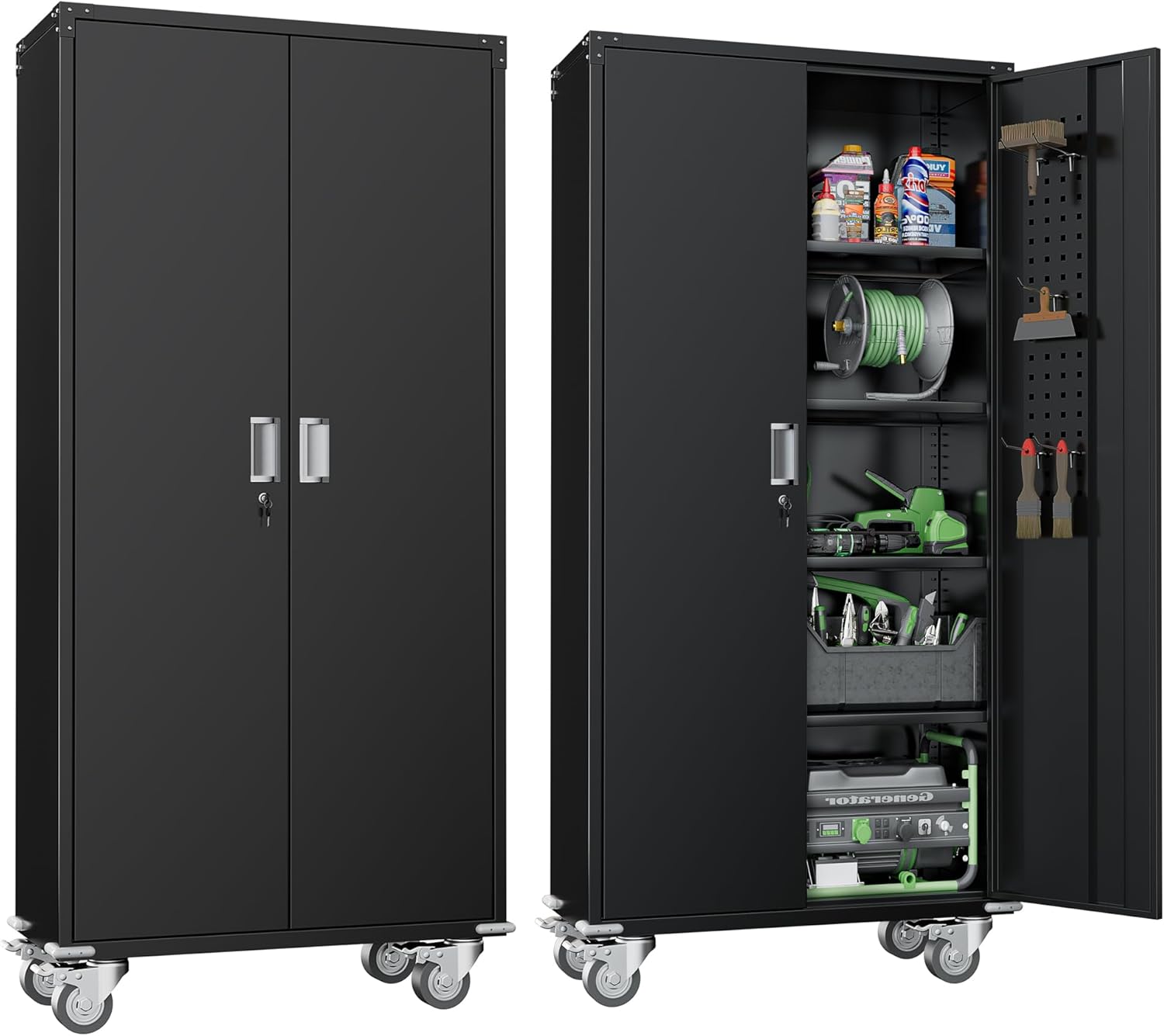 Greenvelly Metal Storage Cabinet with Wheels,72
