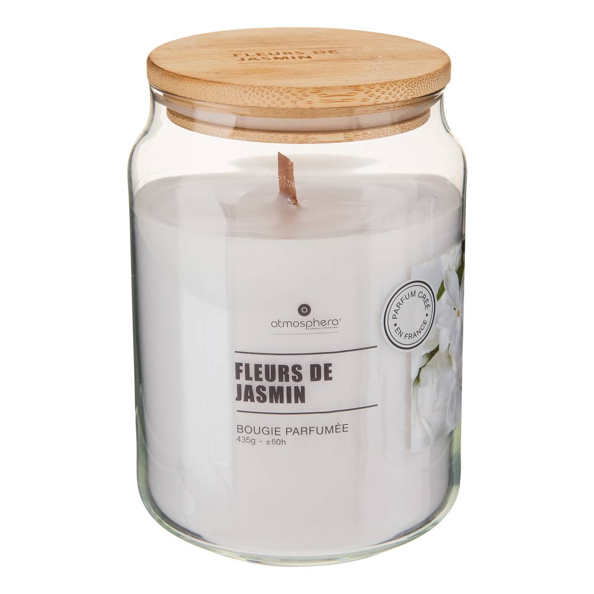 Scented candle round "Viky" Floral Scent, Jasmine Flower, 435g