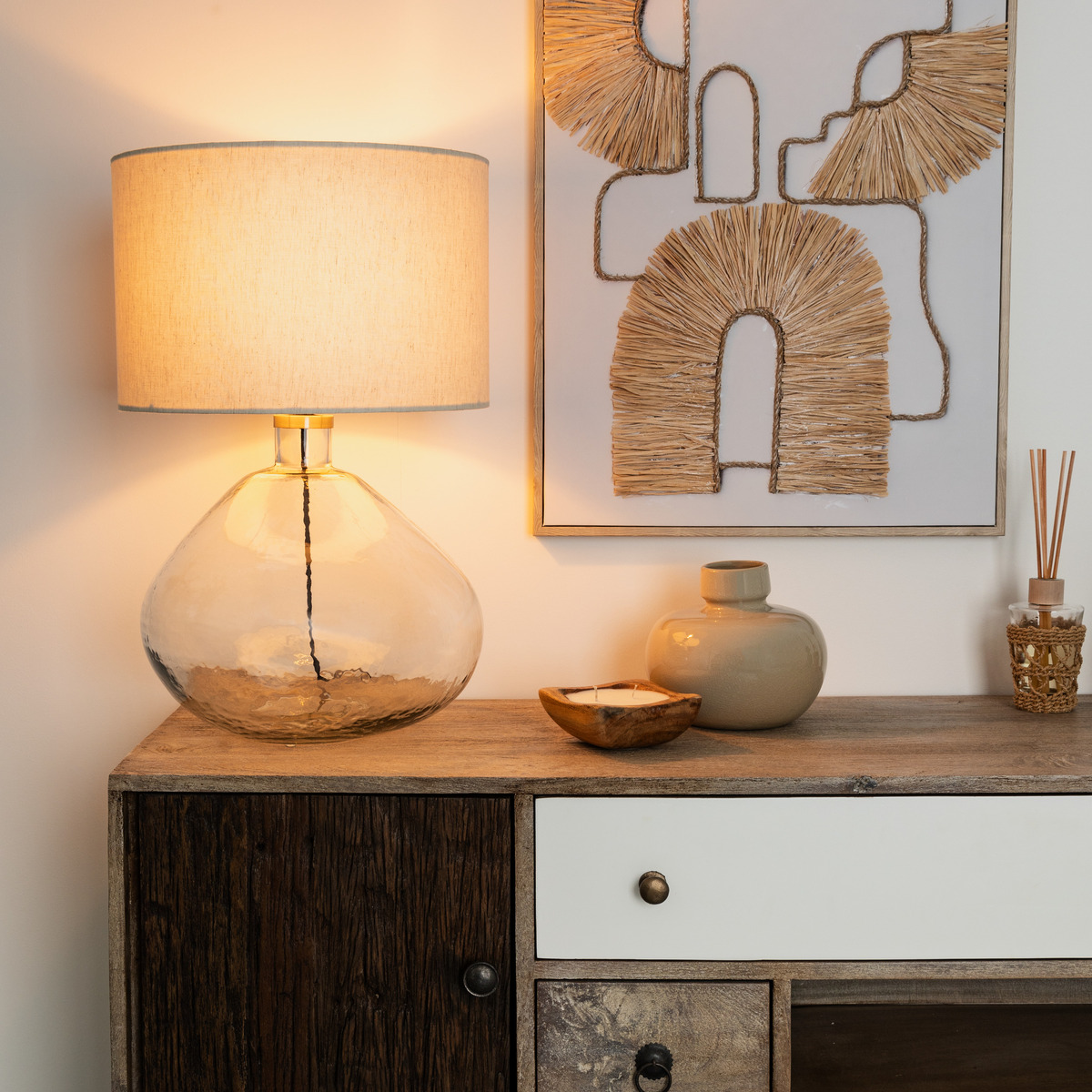 Lamp "Melly" White H.60 cm