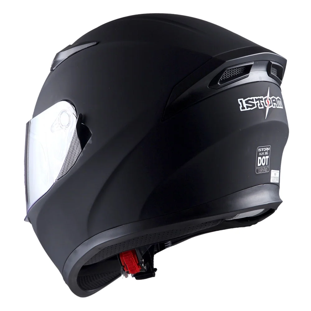 1Storm Motorcycle Modular Full Face Flip up Dual Visor Helmet + Spoiler + Motorcycle Bluetooth Headset: HJK316 Mechanic Red - Image 15