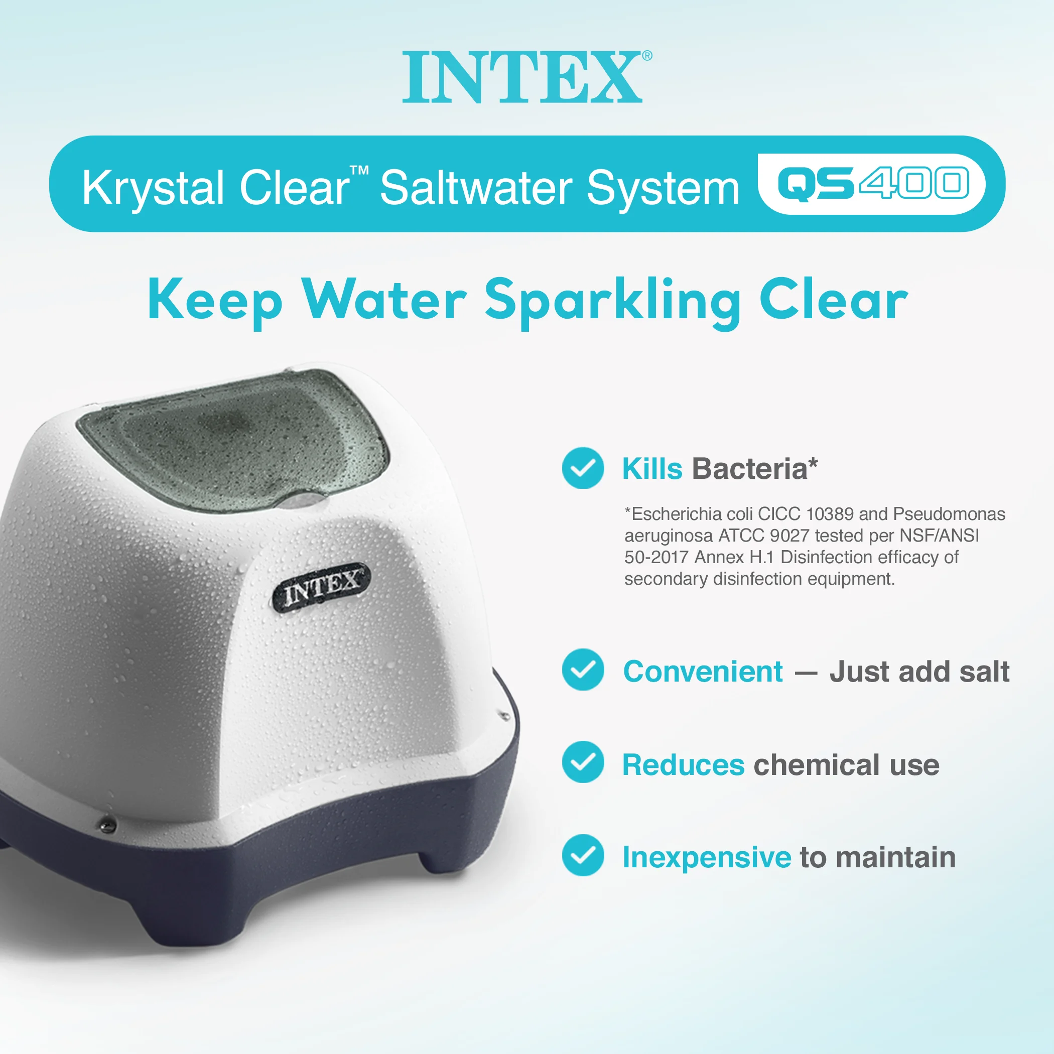 Intex 26661EG Krystal Clear Pool Small and Sleek Saltwater System, 110-120V - Image 24