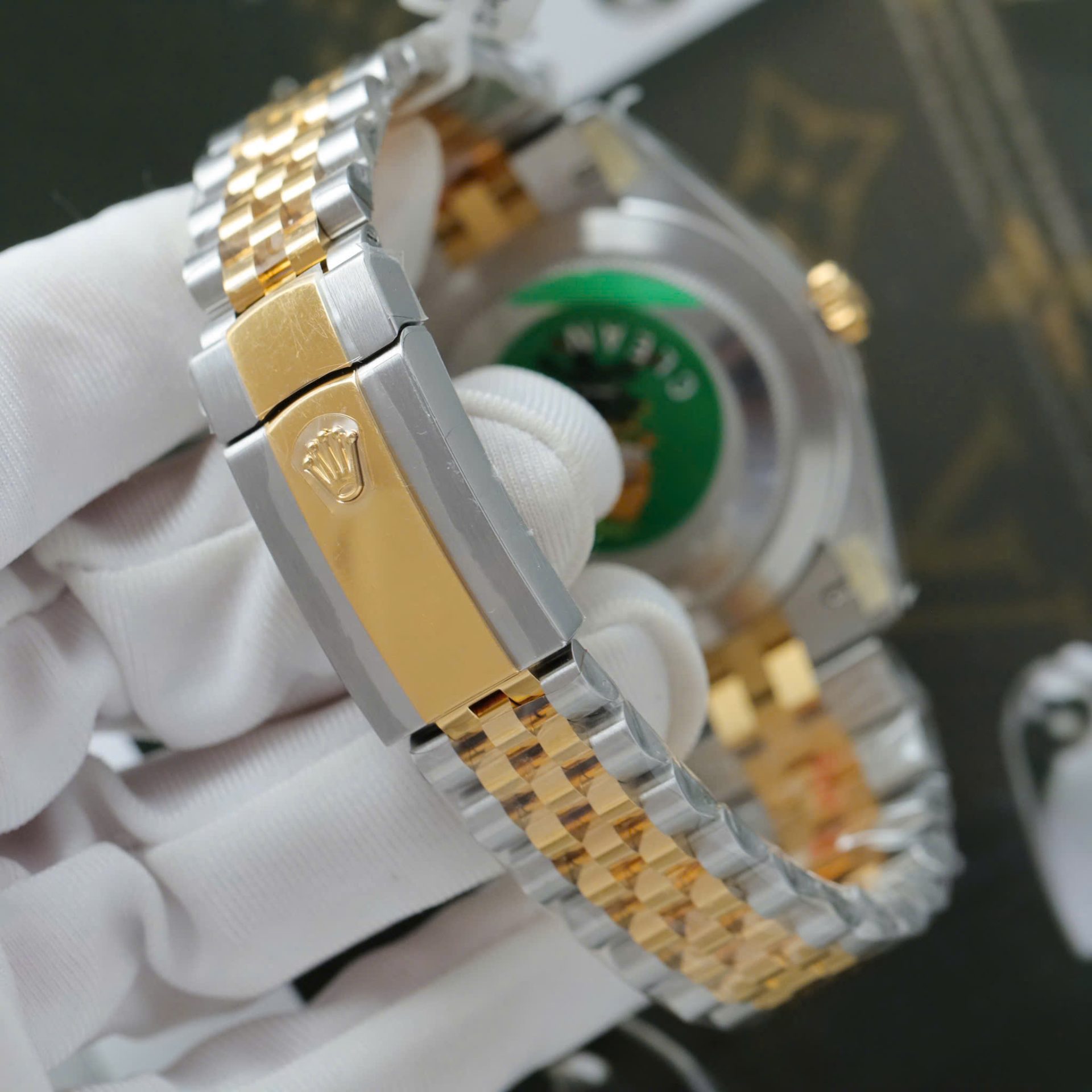 Rolex DateJust Copies Watches Yellow Champagne Dial Moissanite Diamonds Clean Factory 41mm - Elite Watch Atelier