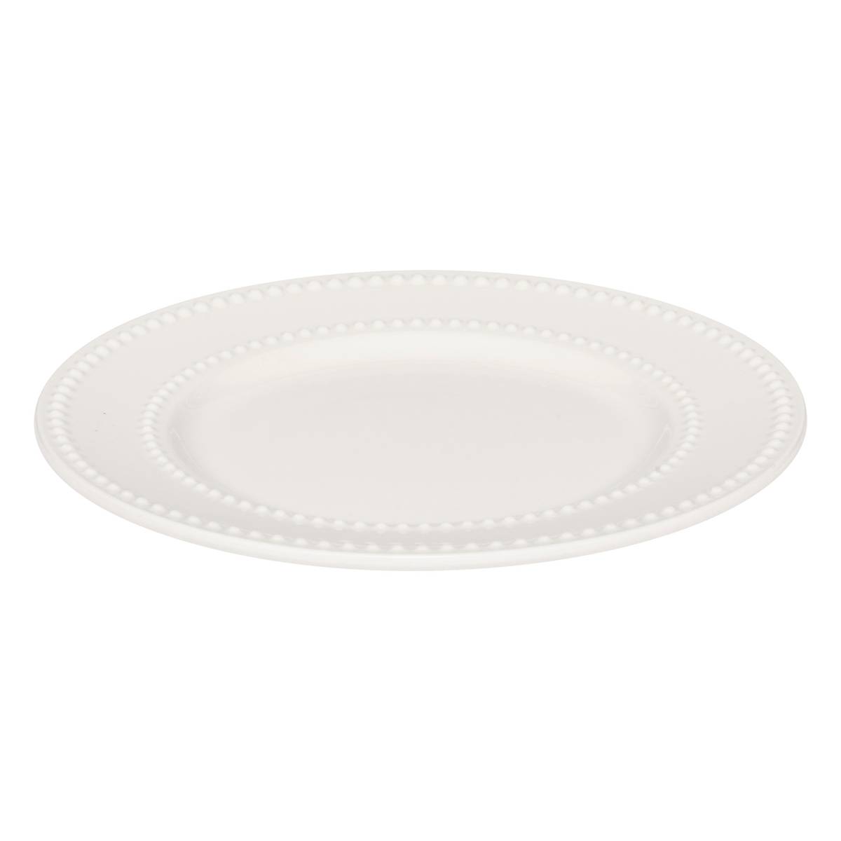 Set of 6 Dessert Plates "Perle" D.19 cm, White