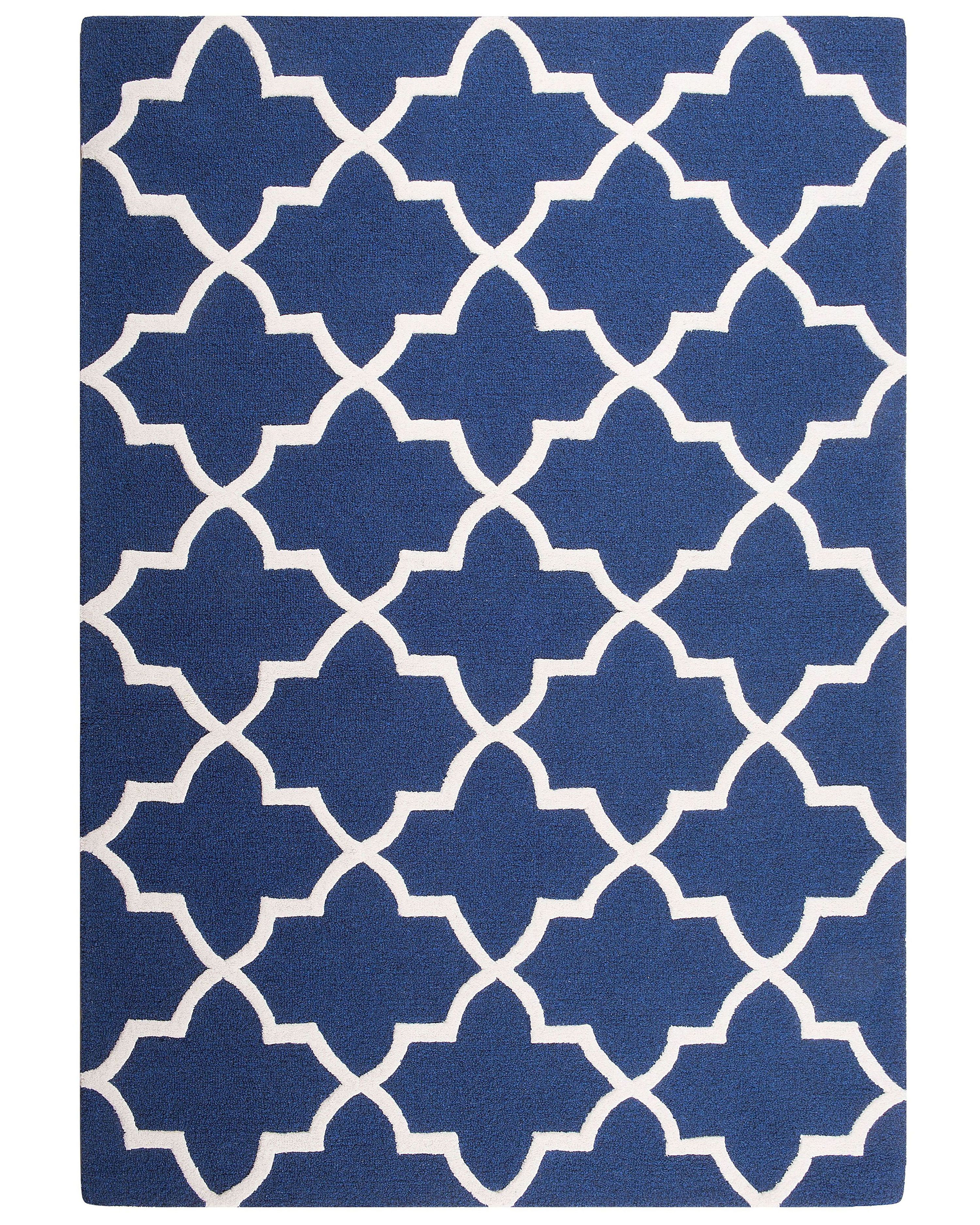 Rug SILVAN Navy Blue 160 x 230 cm Wool