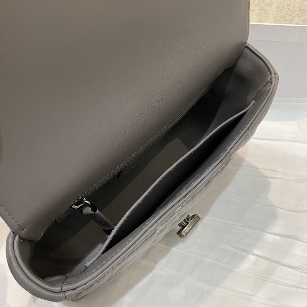 Christian Dior Mini Dior Caro Bag Gray Padded Macrocannage, Gray, For Women Women’s Handbags, Crossbody Bags, 20cm CD1:1High-quality replica