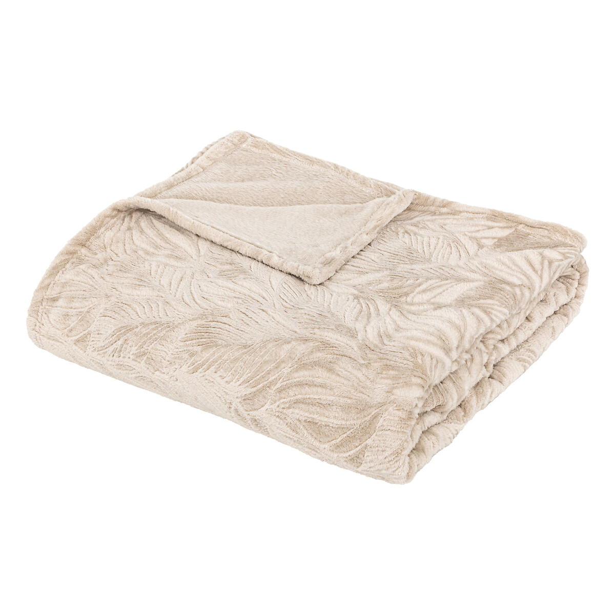 Flannel throw "Roy" Beige, 180x230 cm