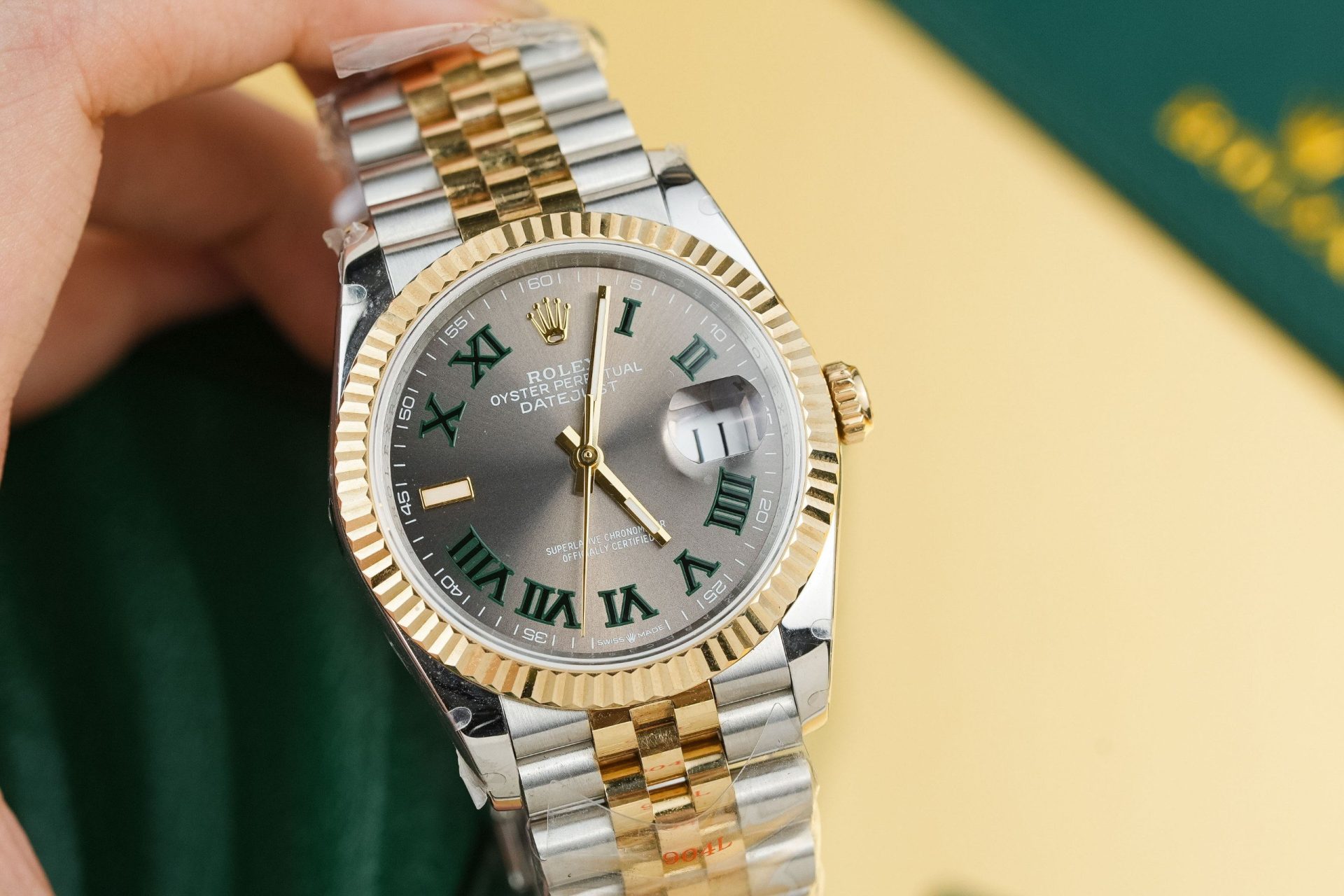 Rolex Rep 11 Watch DateJust 126231 Wimbledon Dial Gold Wrapped GM Factory 36mm - Elite Watch Atelier