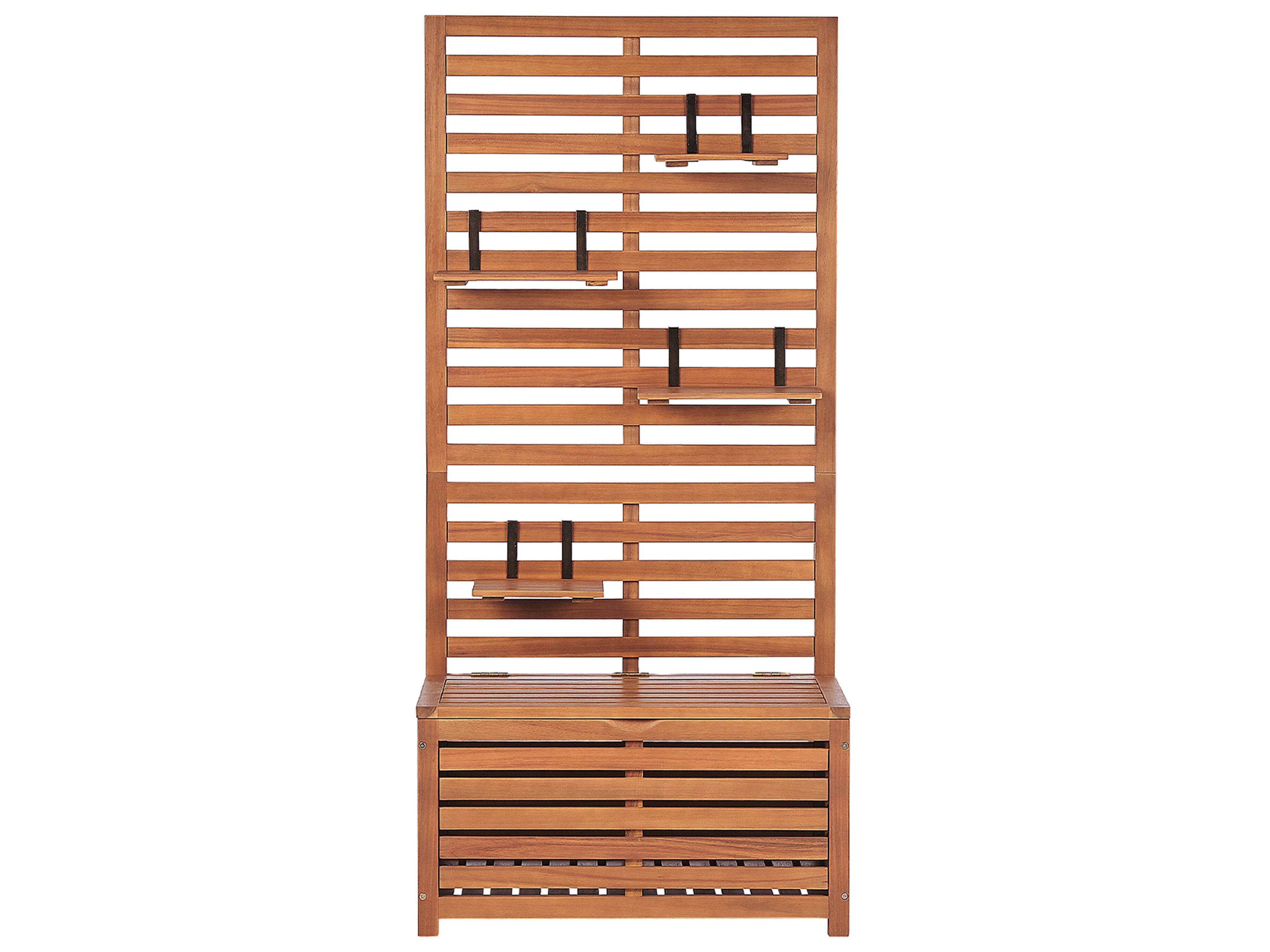 Garden Bench with Wall Panel MATINO Acacia Wood 80 cm 40 cm Brown