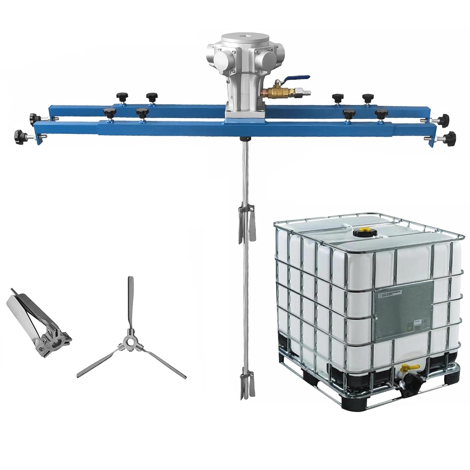 IBC Air Agitator, 265 Gallon Pneumatic Paint Mixer, Folding Propeller, Bracket Mixer, Paint Stirring Machine Mix Tool, Special for IBC Ton Barrels