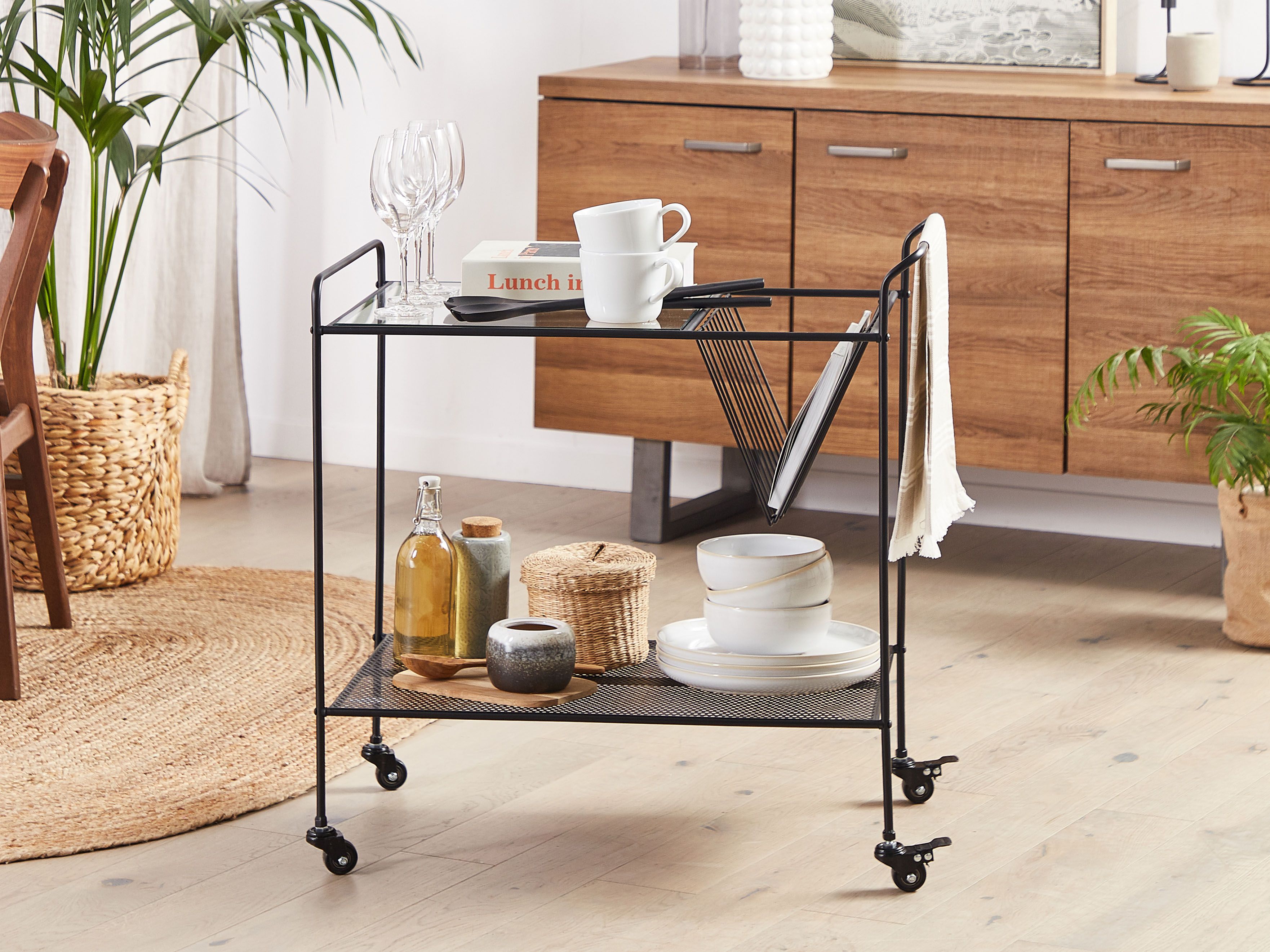 Kitchen Trolley ALAMO Metal Black