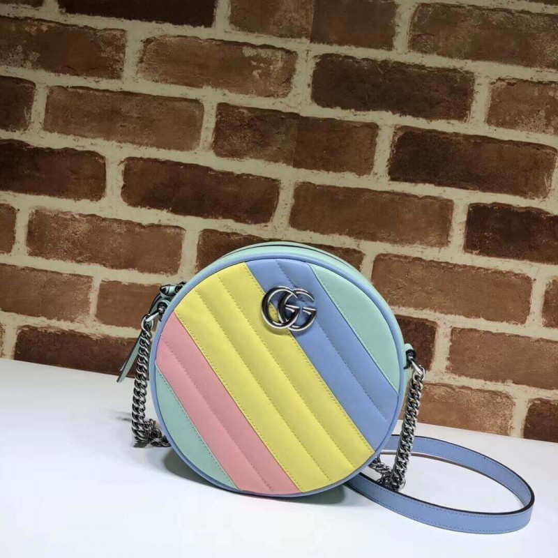 Replica Gucci Gg Marmont Mini Round Shoulder Bag In Pastel And Rainbow 5501541:1High-quality replica