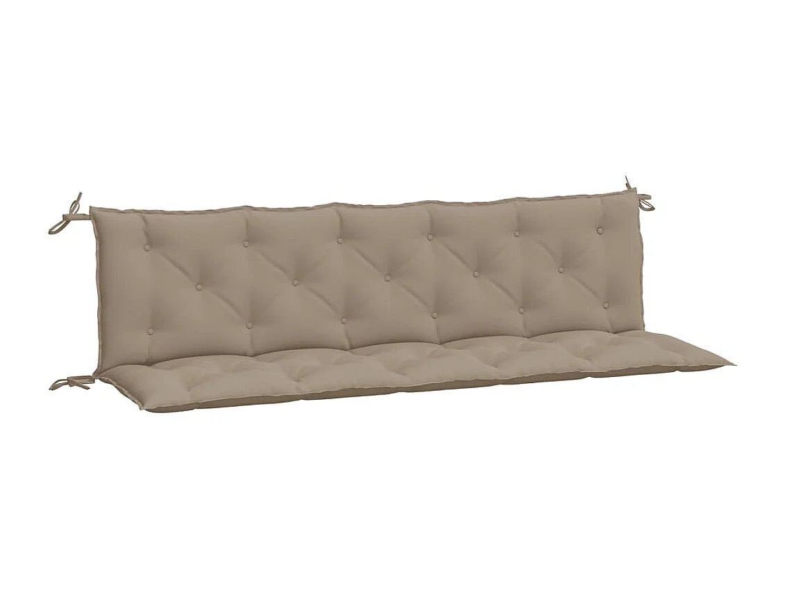 Coussins de banc jardin lot de 2 taupe 180x50x7 cm tissu Oxford