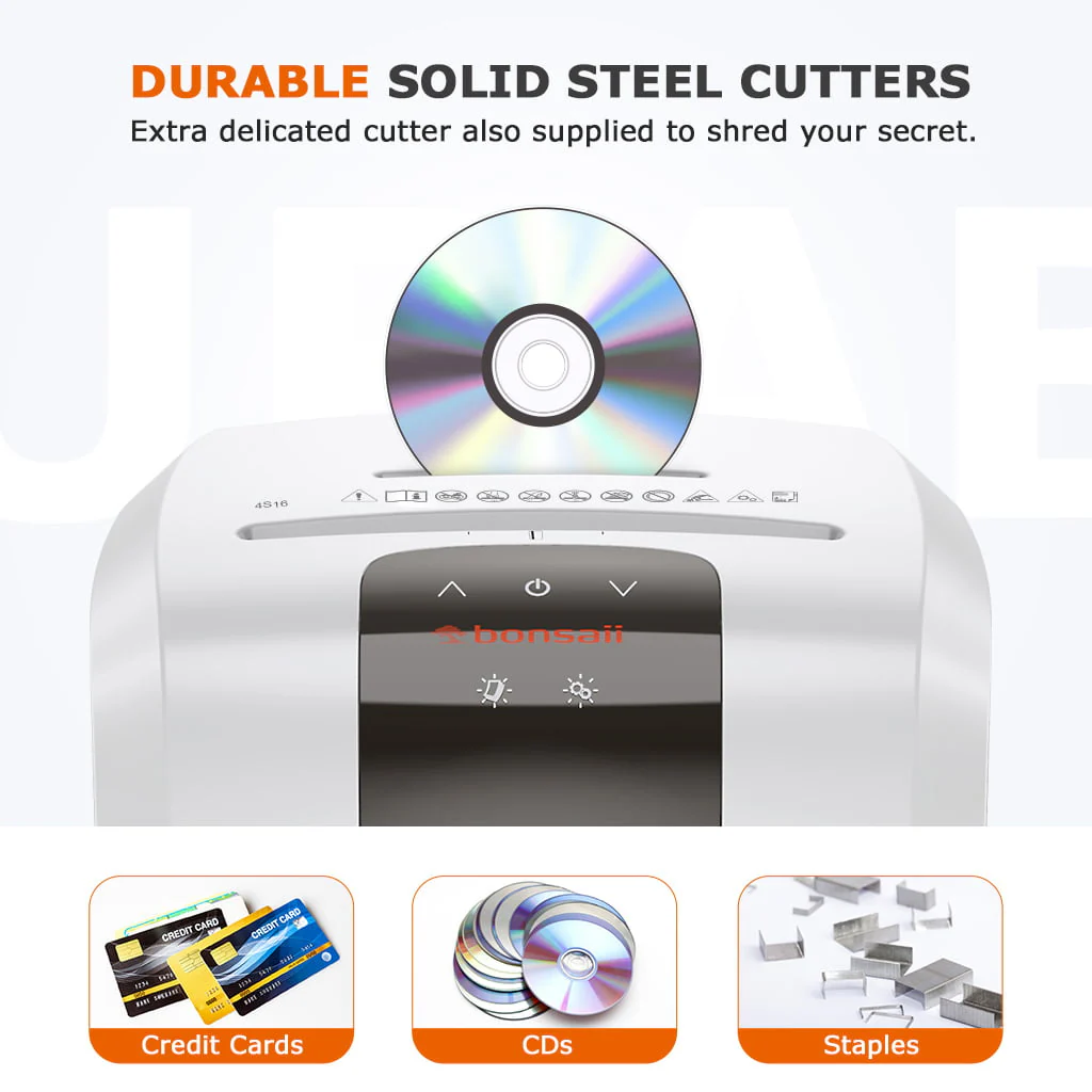 Bonsaii Paper Shredder Micro-Cut 6-Sheet CD/Credit Card Shredder for Home Office 4S16