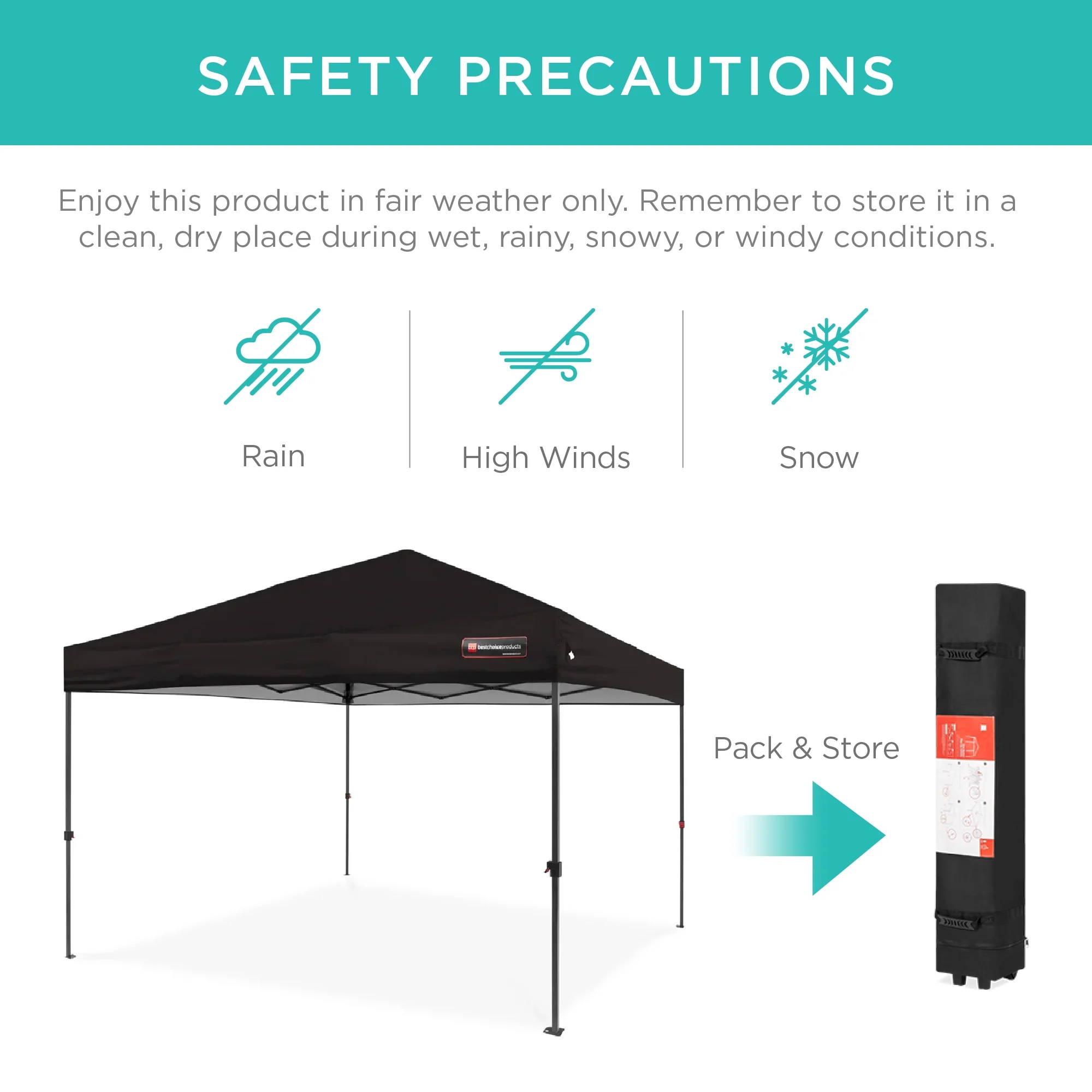 Best Choice Products 10x10ft Easy Setup Pop Up Canopy w/ 1-Button Setup, Wheeled Case, 4 Weight Bags - White - Image 276