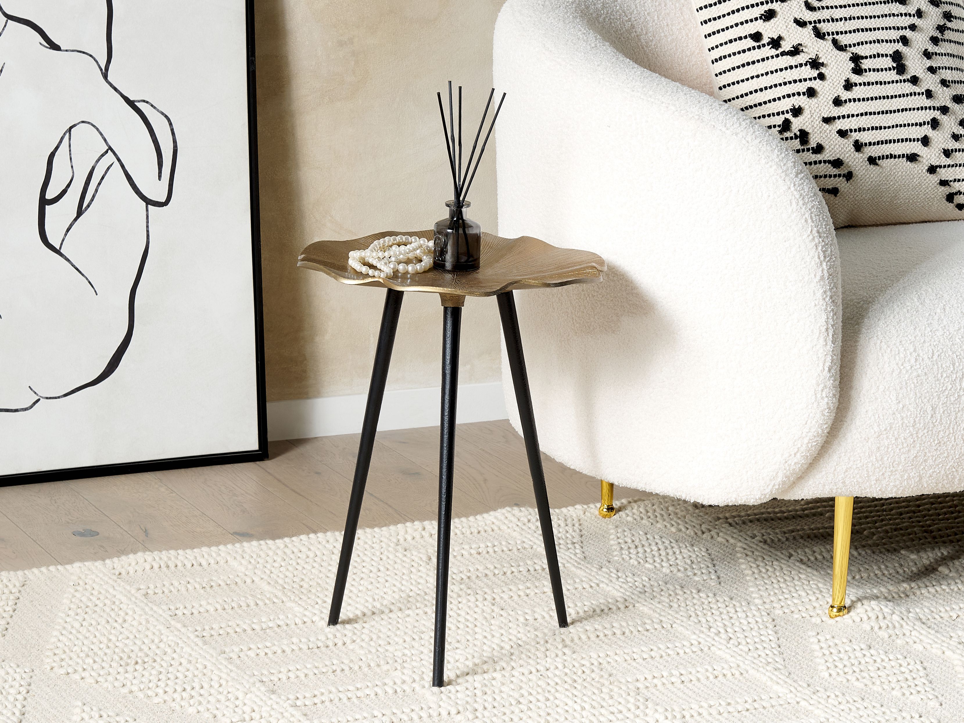Side Table PUDUR Metal Gold