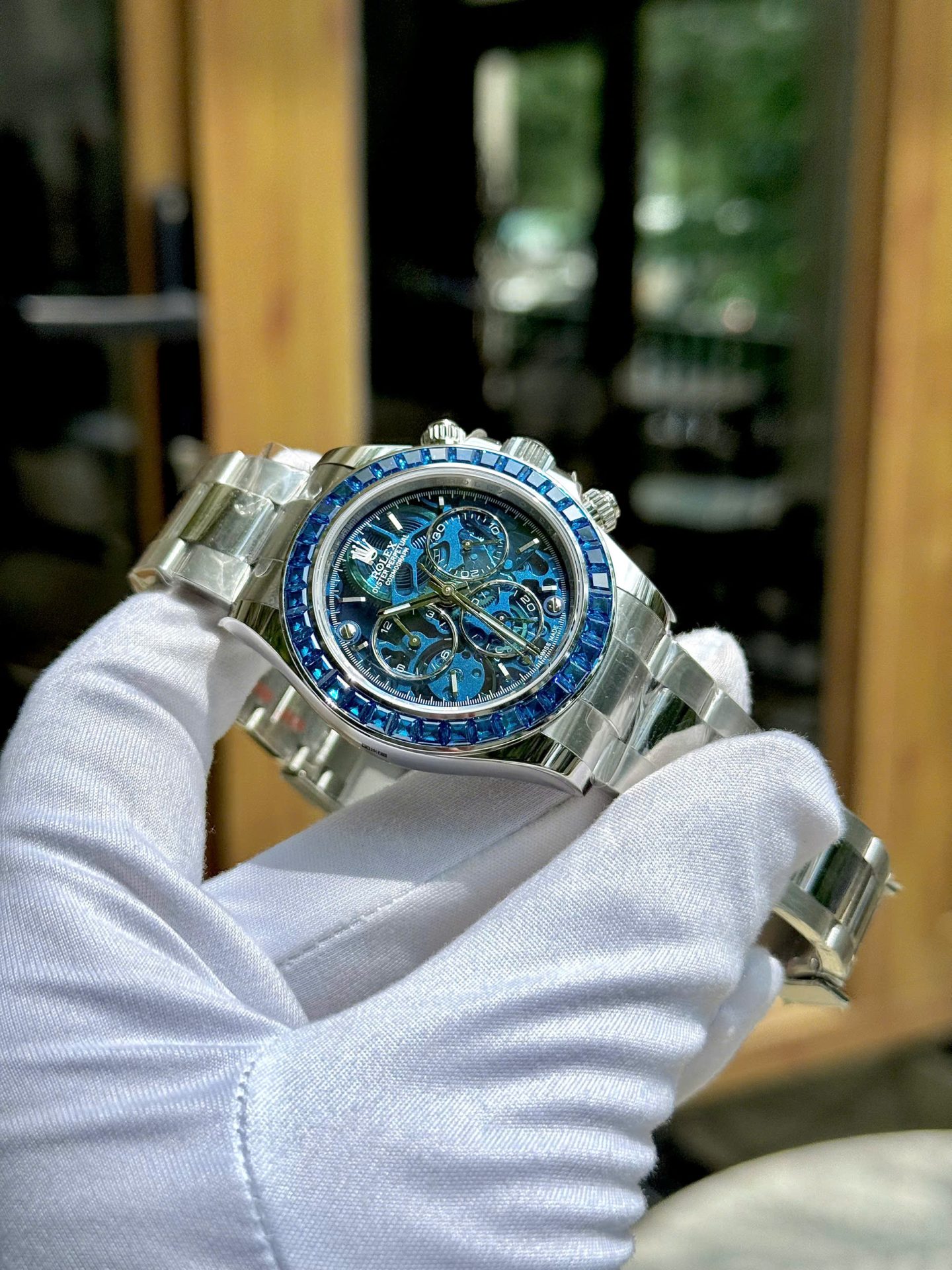 Rolex Luxury Replica Watches Daytona Arolla Challenge Blue Stone Automatic Swis Movmenet 40mm - Top club