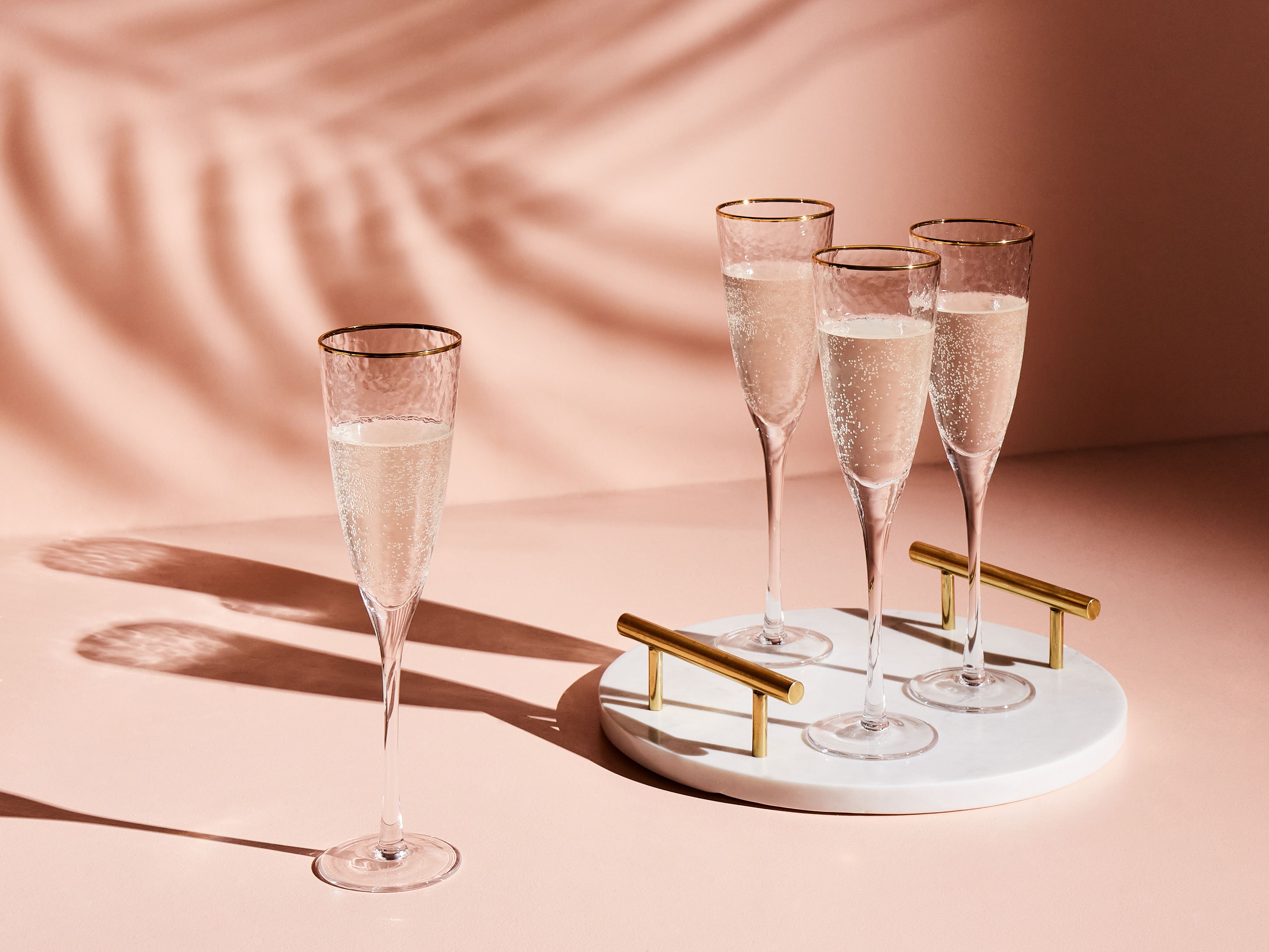 Set of 4 Champagne Flutes TOPAZ 250 ml Transparent