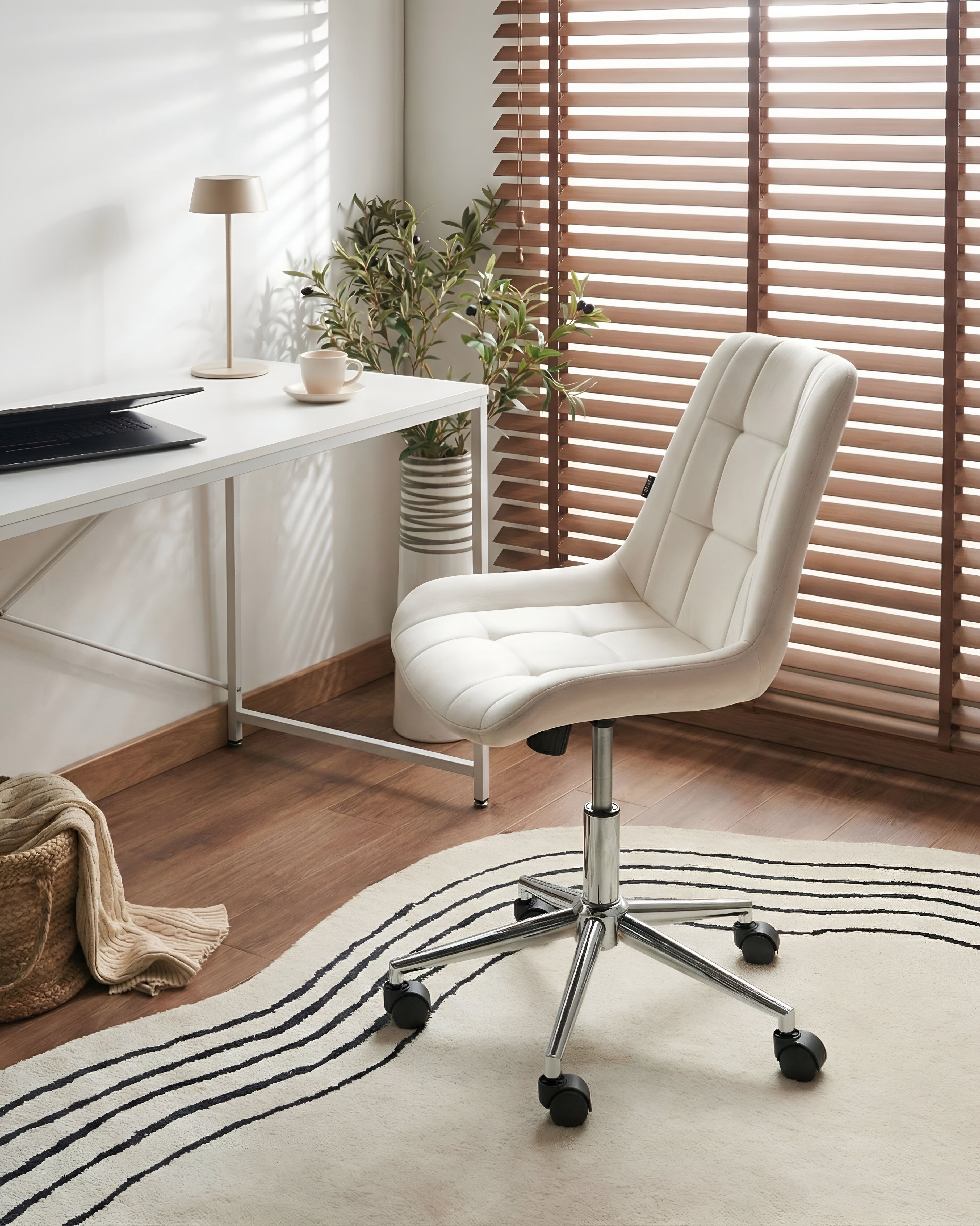 Office Chair MELROSE Velvet Off-White