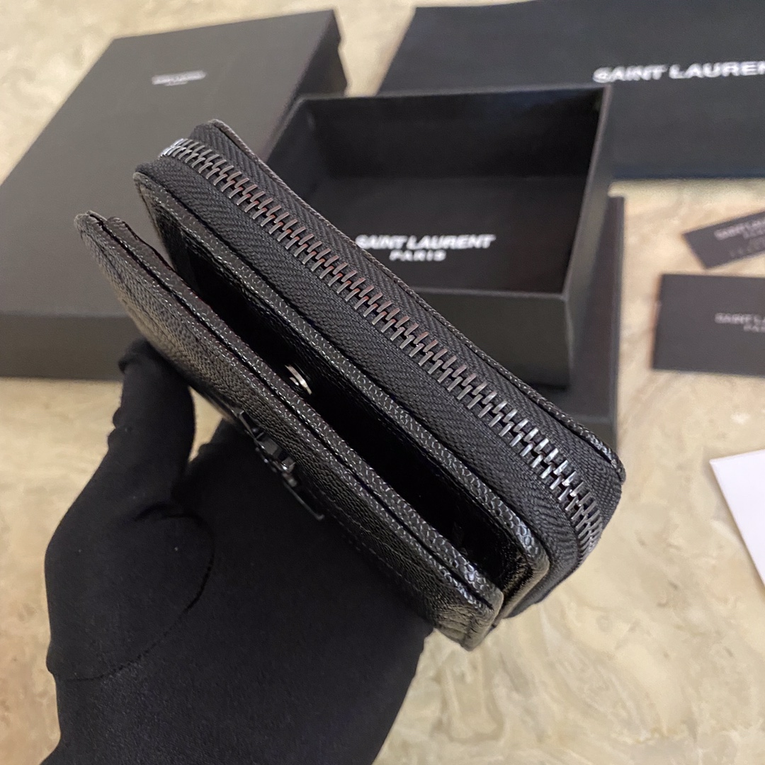 MONOGRAM COMPACT ZIP AROUND WALLET IN GRAIN DE POUDRE EMBOSSED LEATHER1:1High-quality replica
