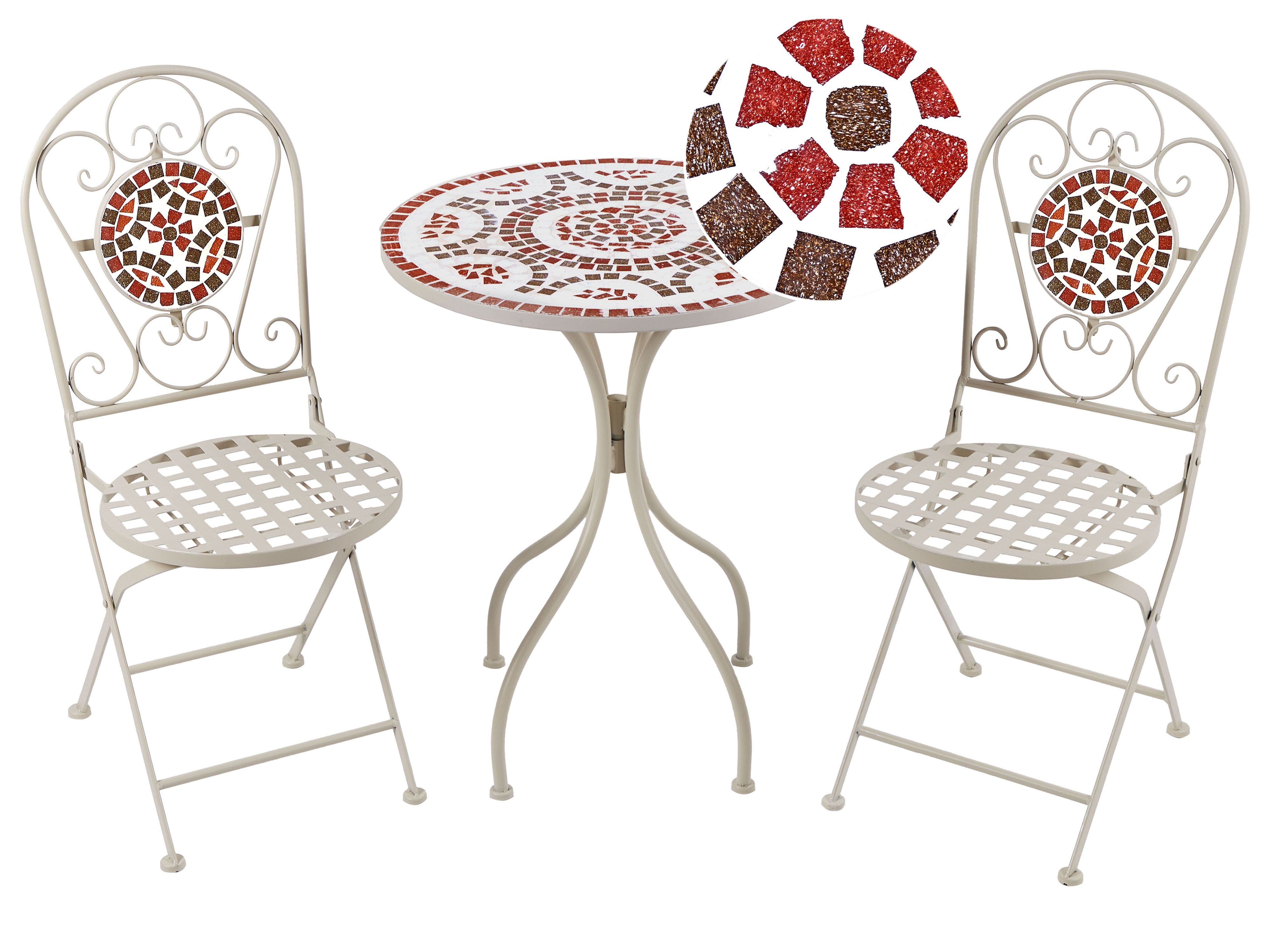 Bistro Set Folding SPELLO Metal White