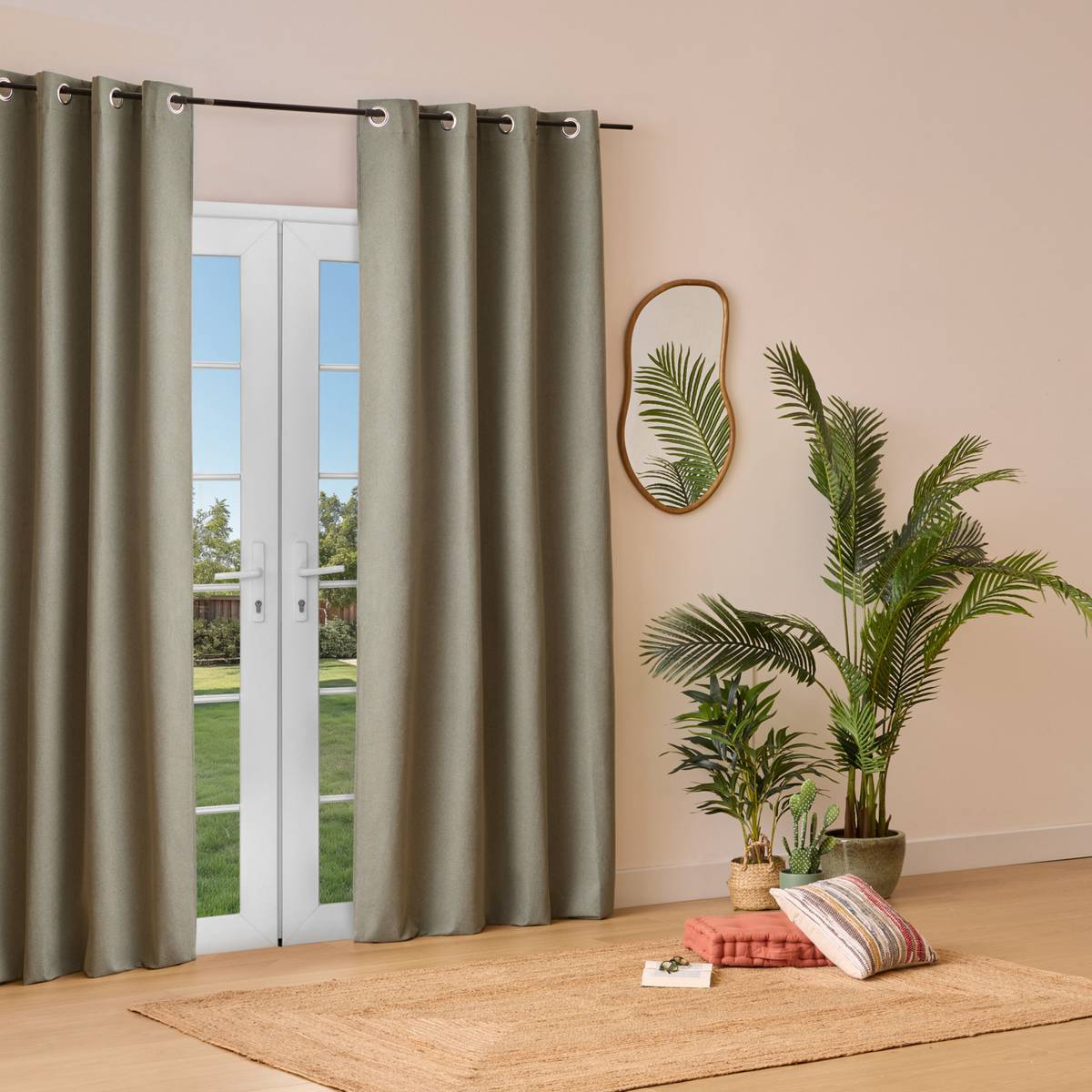 Insulating Curtain "Kys" Khaki green, 140x260 cm