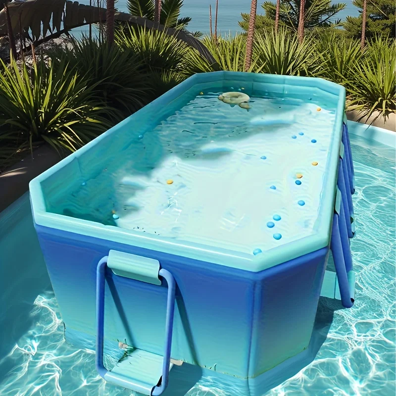 Adult Swimming Pool, Family Large Swimming Pool, Including Multiple Components, Durable PVC Material, Ideal For Outdoor Recreation, Summer Parties, Holidays And Family Gatherings - Image 9