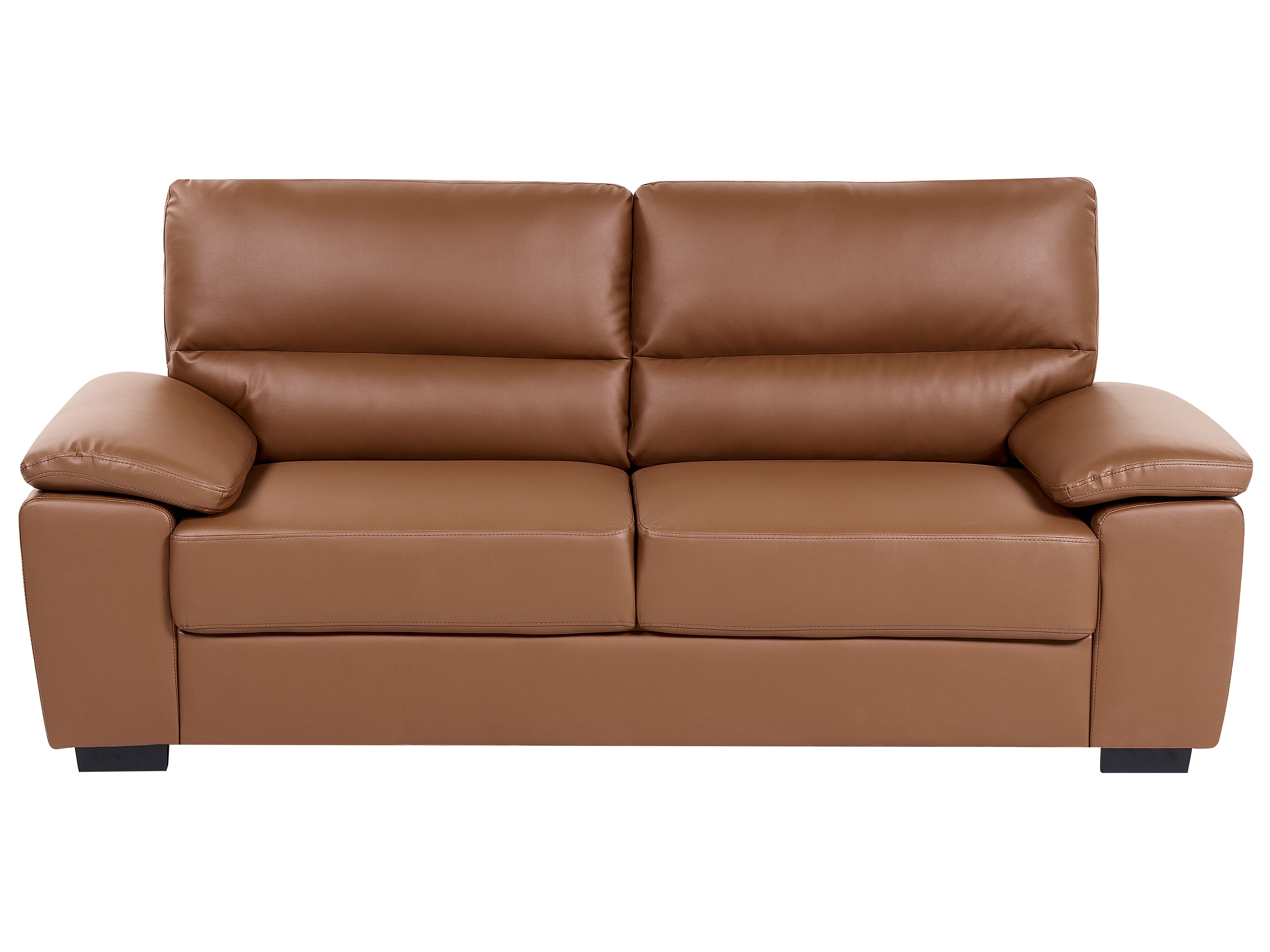 Sofa 3 Seater VOGAR Faux Leather Golden Brown