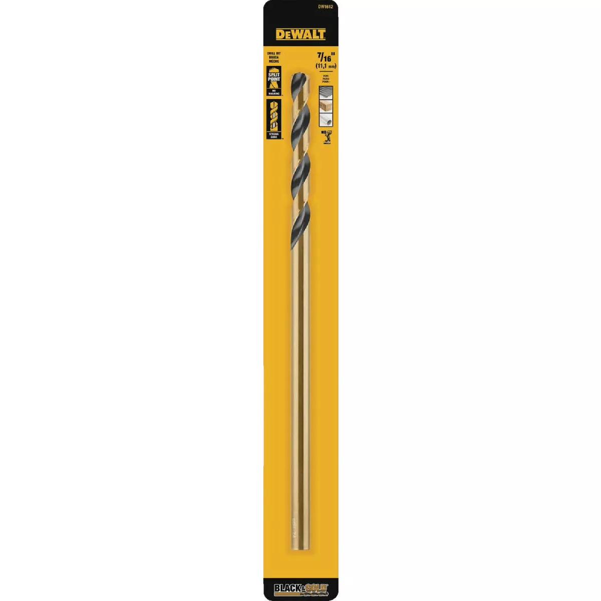 DeWalt 7/16 In. x 12 In. Black & Gold Oxide Drill Bit
