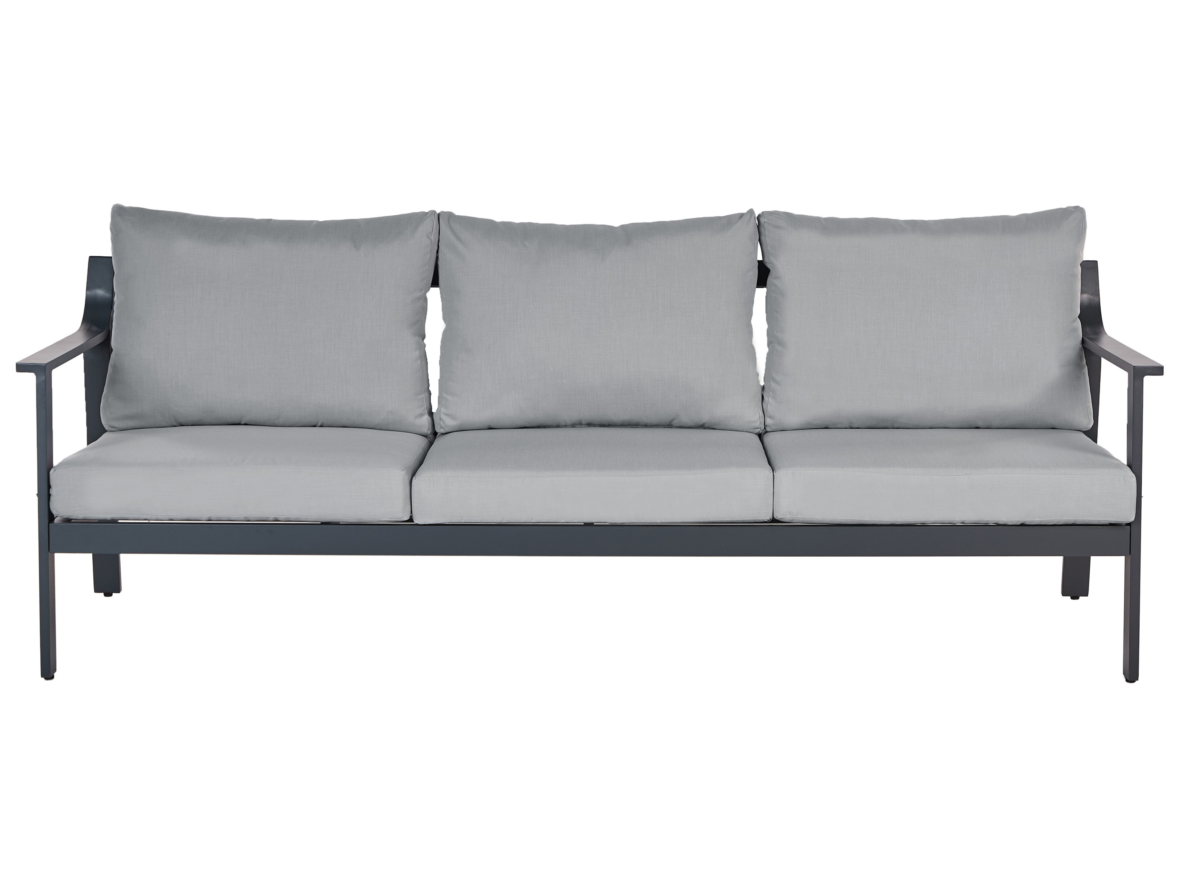 Garden Sofa 3 Seater KIATO Metal Dark Grey