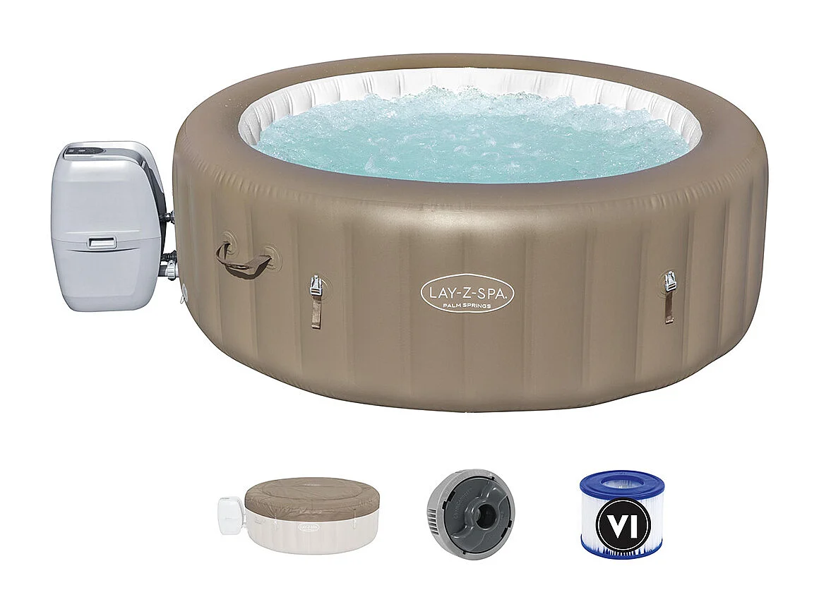 Spa gonflable Lay-Z-Spa Palm Springs rond Airjet 4/6 places - Bestway