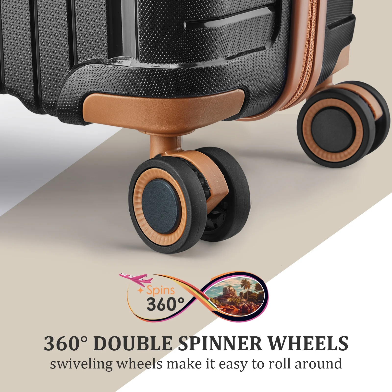 Joyway 5 Piece Luggage Sets Hardshell Lightweight Suitcase with TSA Lock Spinner Wheels-Orange - Image 31