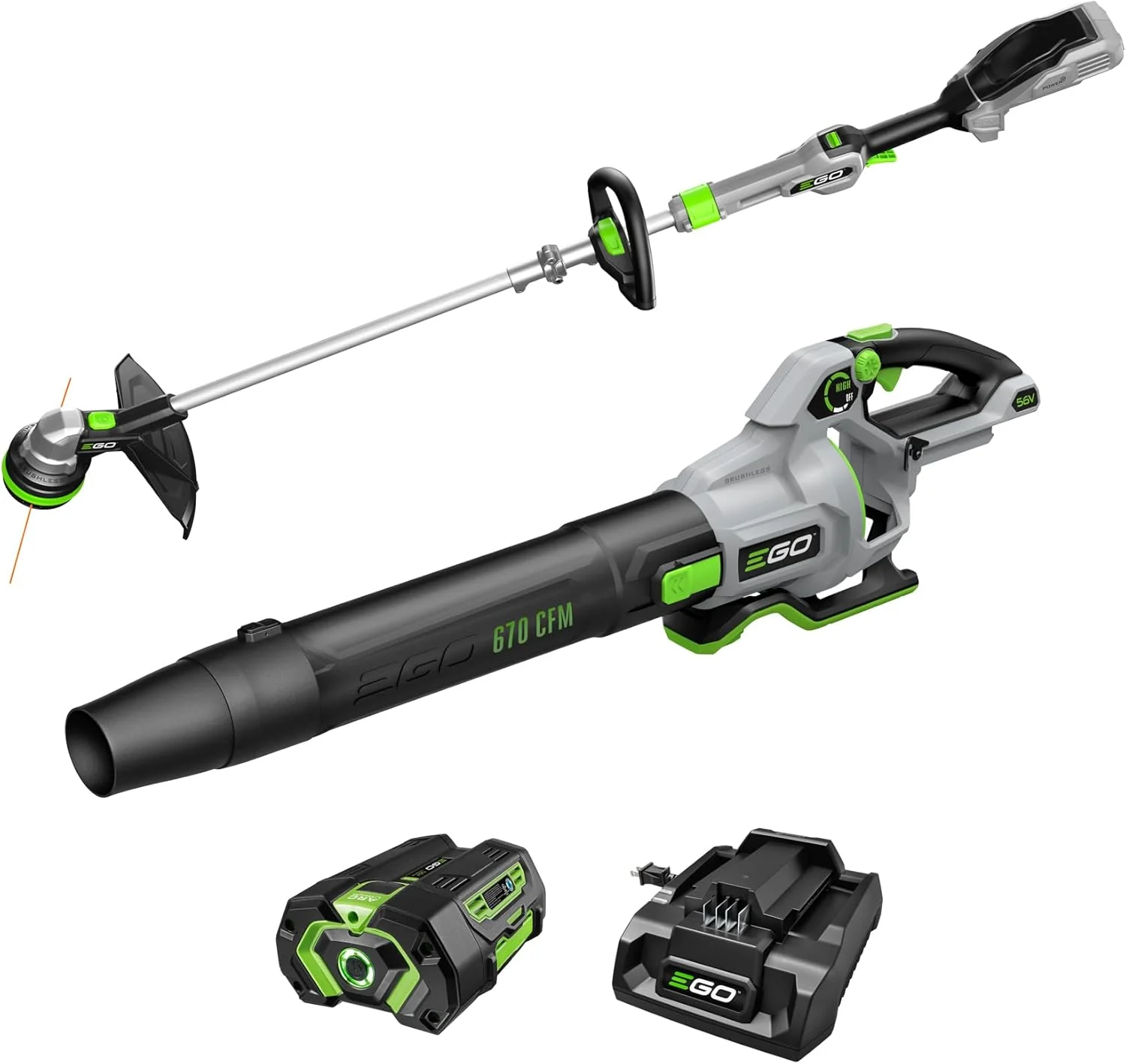 EGO POWER+ Cordless String Trimmer And Leaf Blower Combo Kit, 15 inch, 670 CFM, 56V 4.0Ah - ST6703LB EGO POWER+ Cordless String Trimmer And Leaf Blower Combo Kit, 15 inch, 670 CFM, 56V 4.0Ah - ST6703LB
