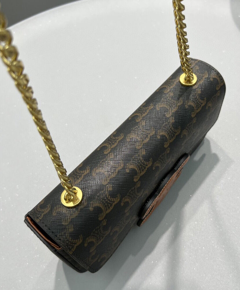 Celine Chain Shoulder Bag Cuir Triomphe 199242 Henna1:1High-quality replica