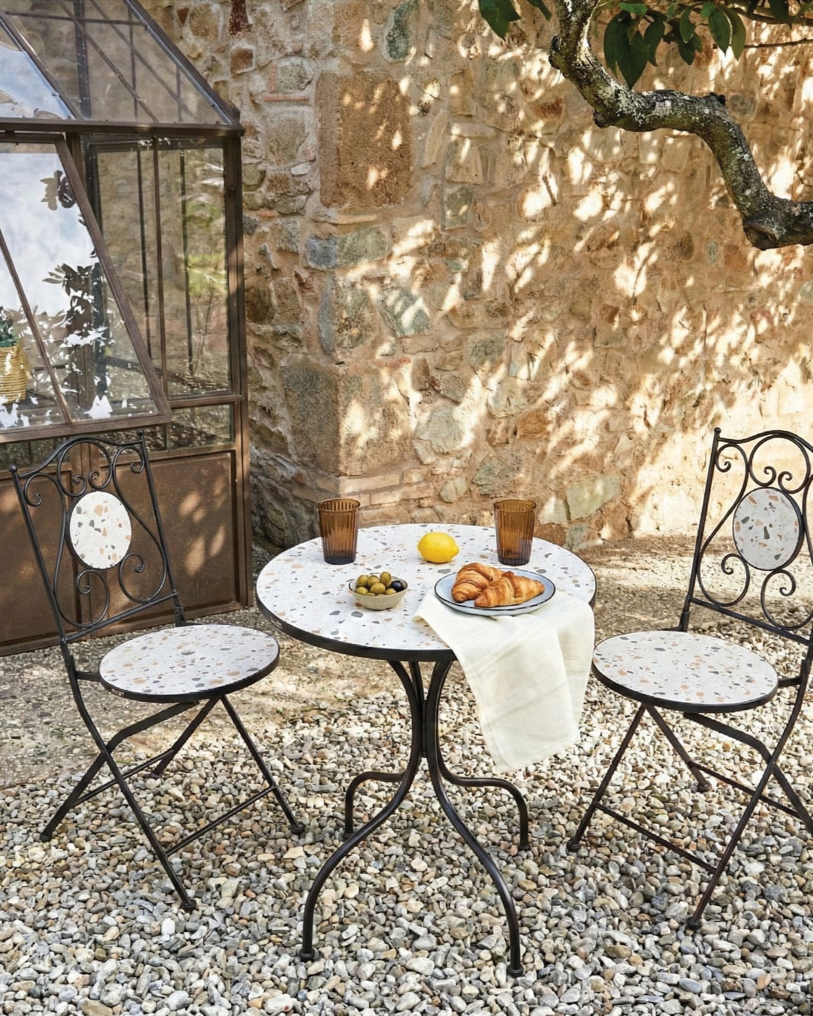 Set of 2 Garden Chairs ARTENA Folding Metal Black