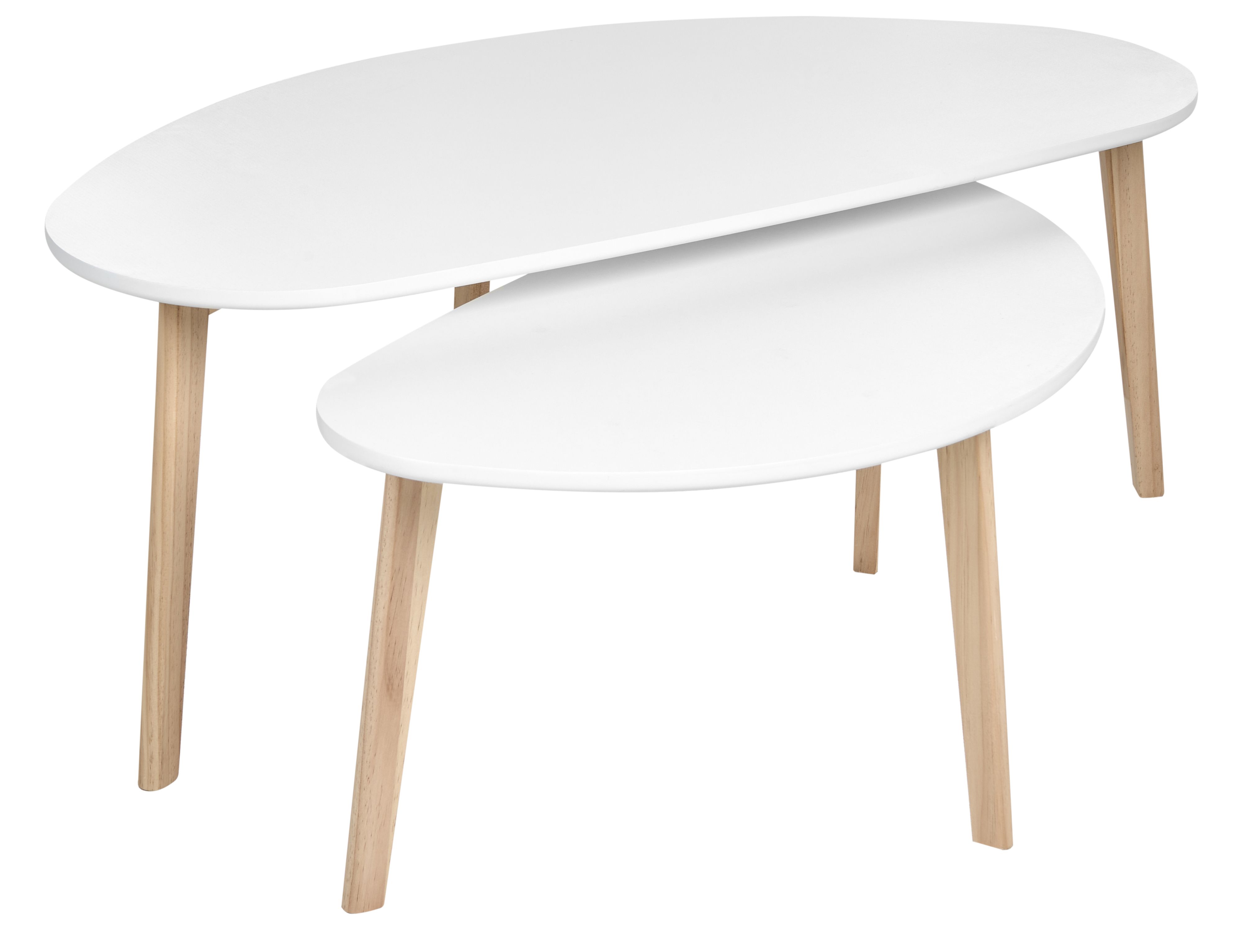 Set of 2 Coffee Tables FLY White