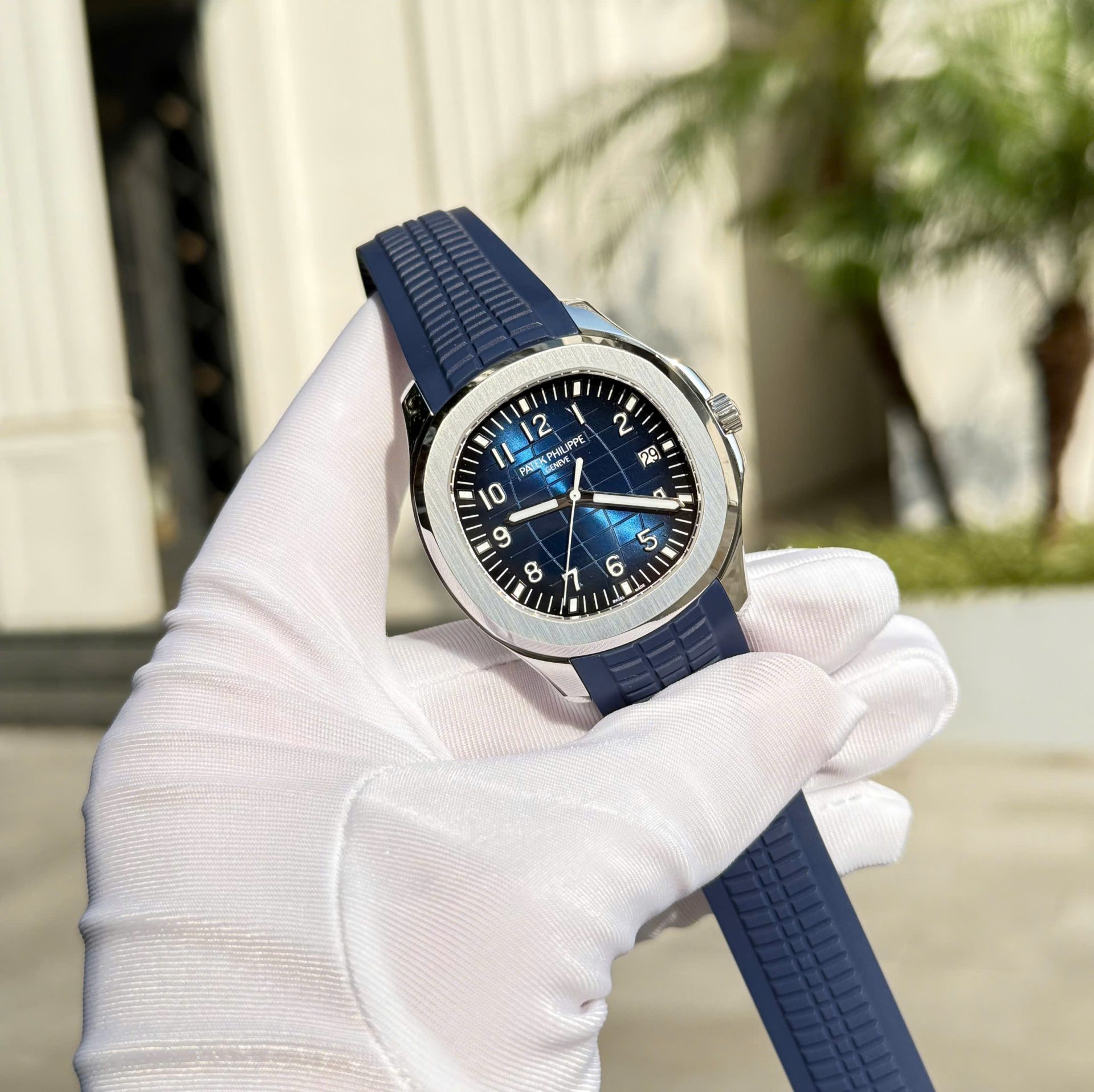 Patek Philippe Aquanaut 5168 Knock Off Watches Blue Dial Rubber Strap Custom BBF Factory 42,2mm - Elite Watch Atelier