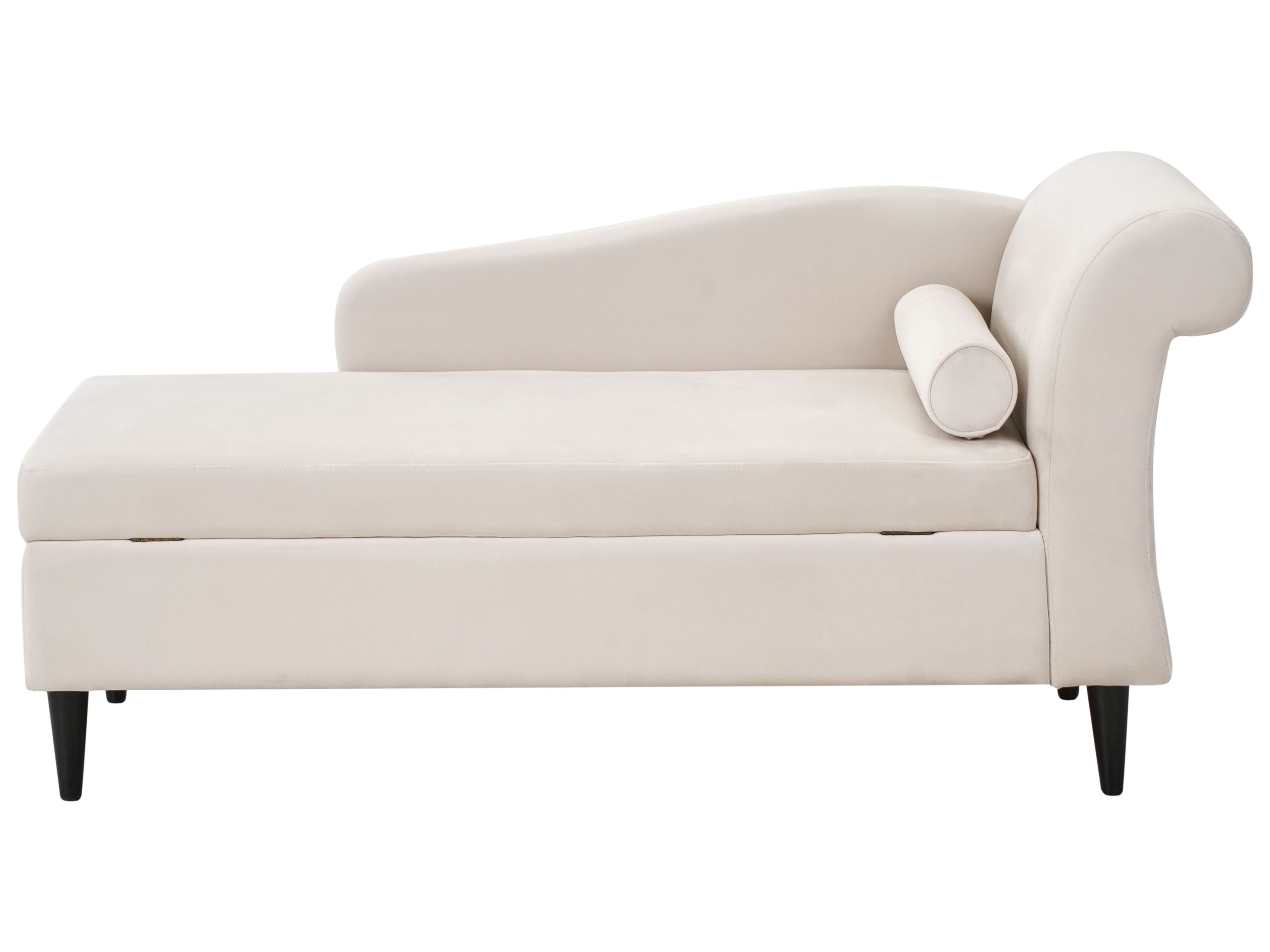 Right-Hand Chaise Lounge LUIRO Velvet Beige with Storage