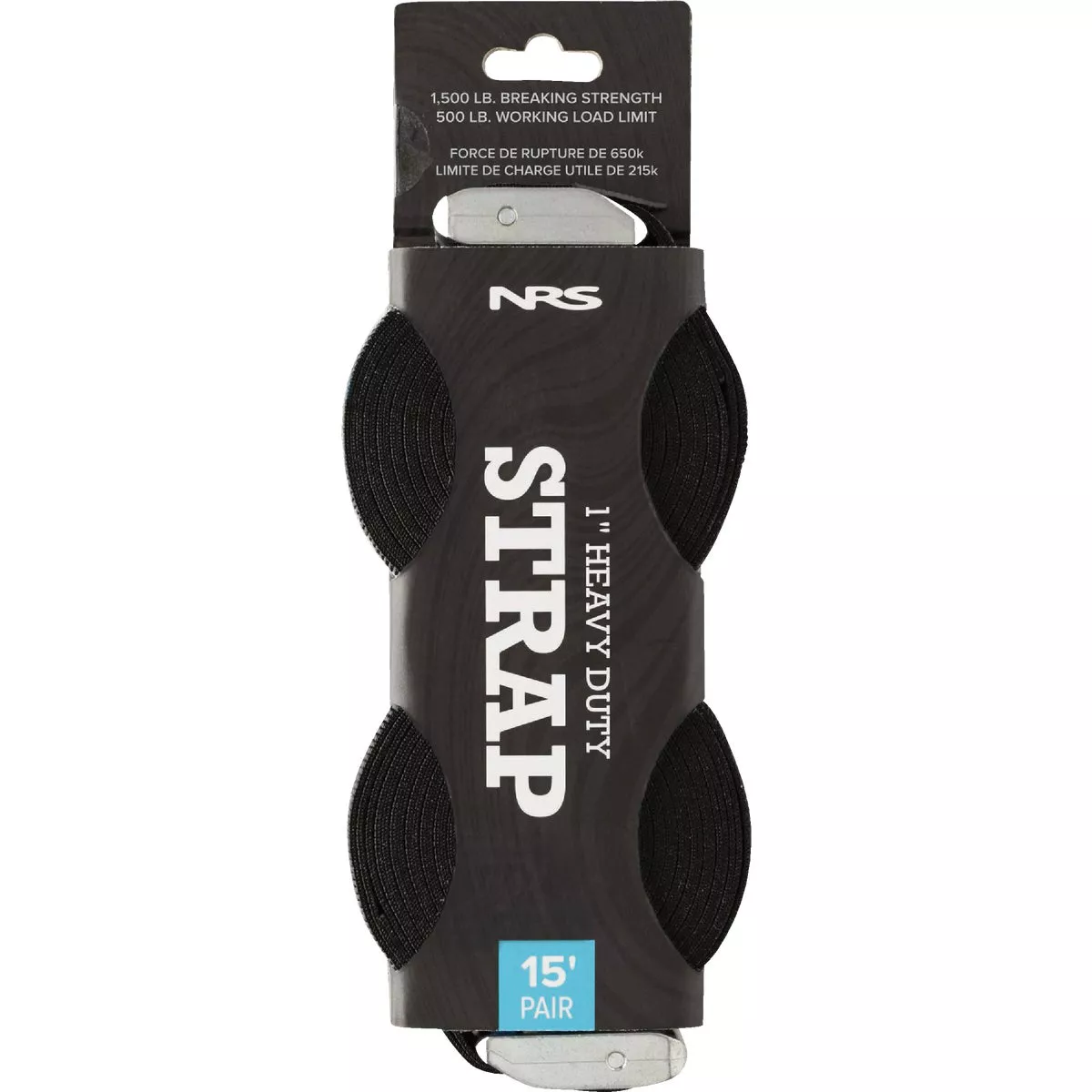 NRS 1 In. x 15 Ft. Stealth Black Heavy Duty Tie-Down Strap (2-Pack)