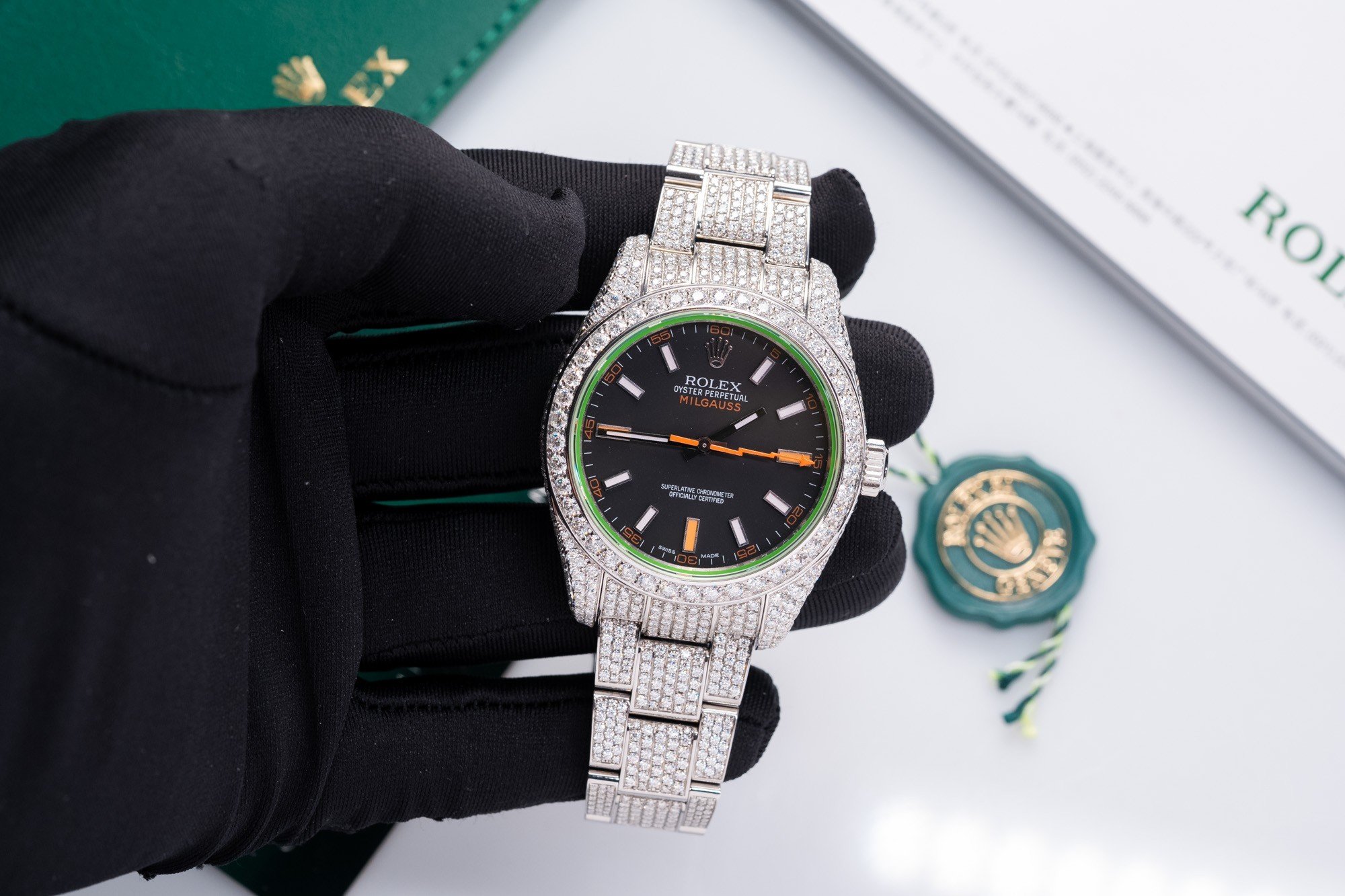 Rolex DateJust Replica 1:1 Watch Full Diamond Moissanite 41mm - Elite Watch Atelier