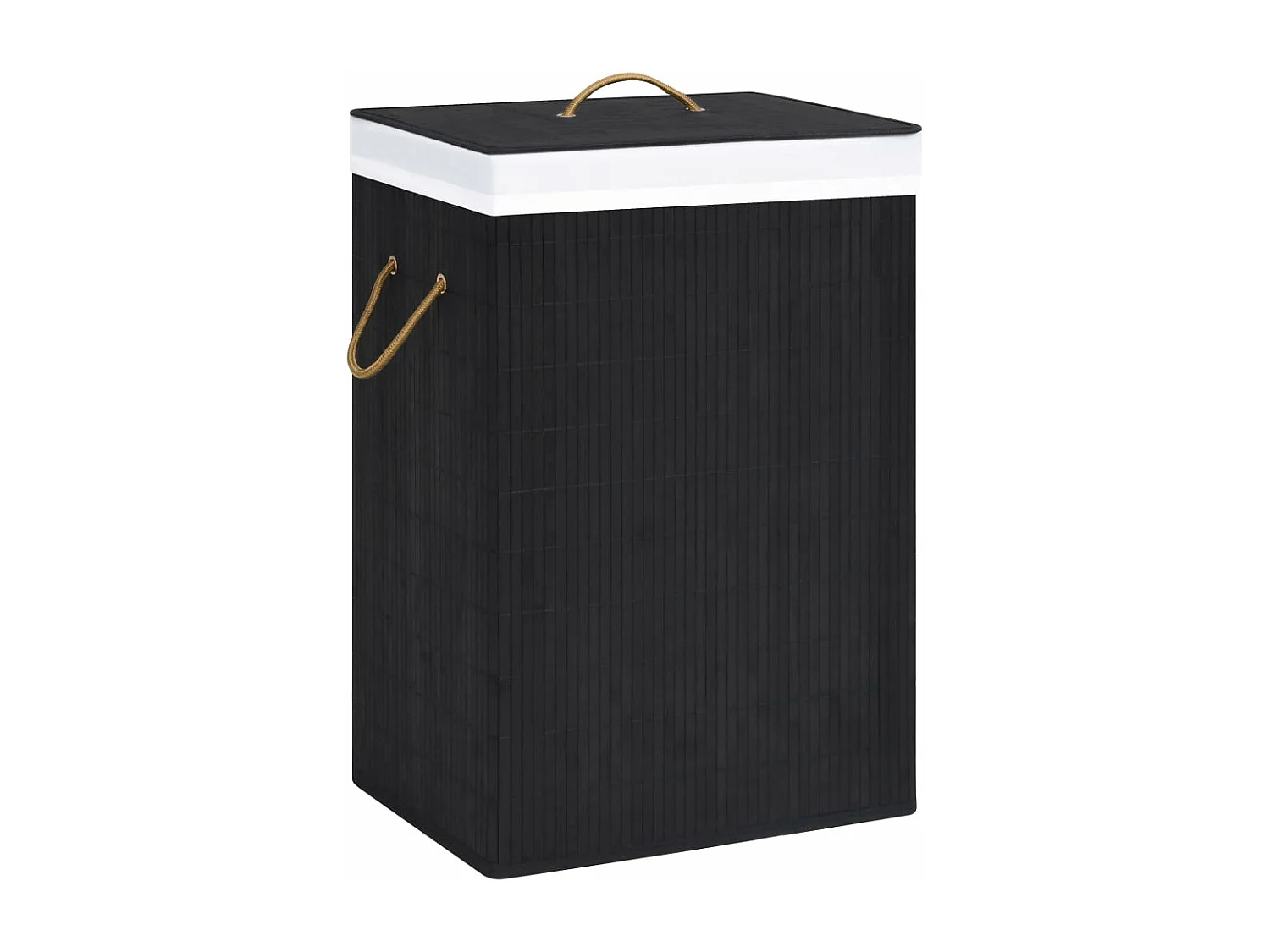 Panier à linge avec une seule section bambou noir
