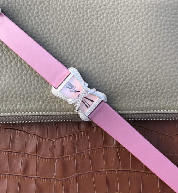 Replica Cartier High Jewelry Watches WJ306014 Pink Dial Pink Fabric Strap - Top club