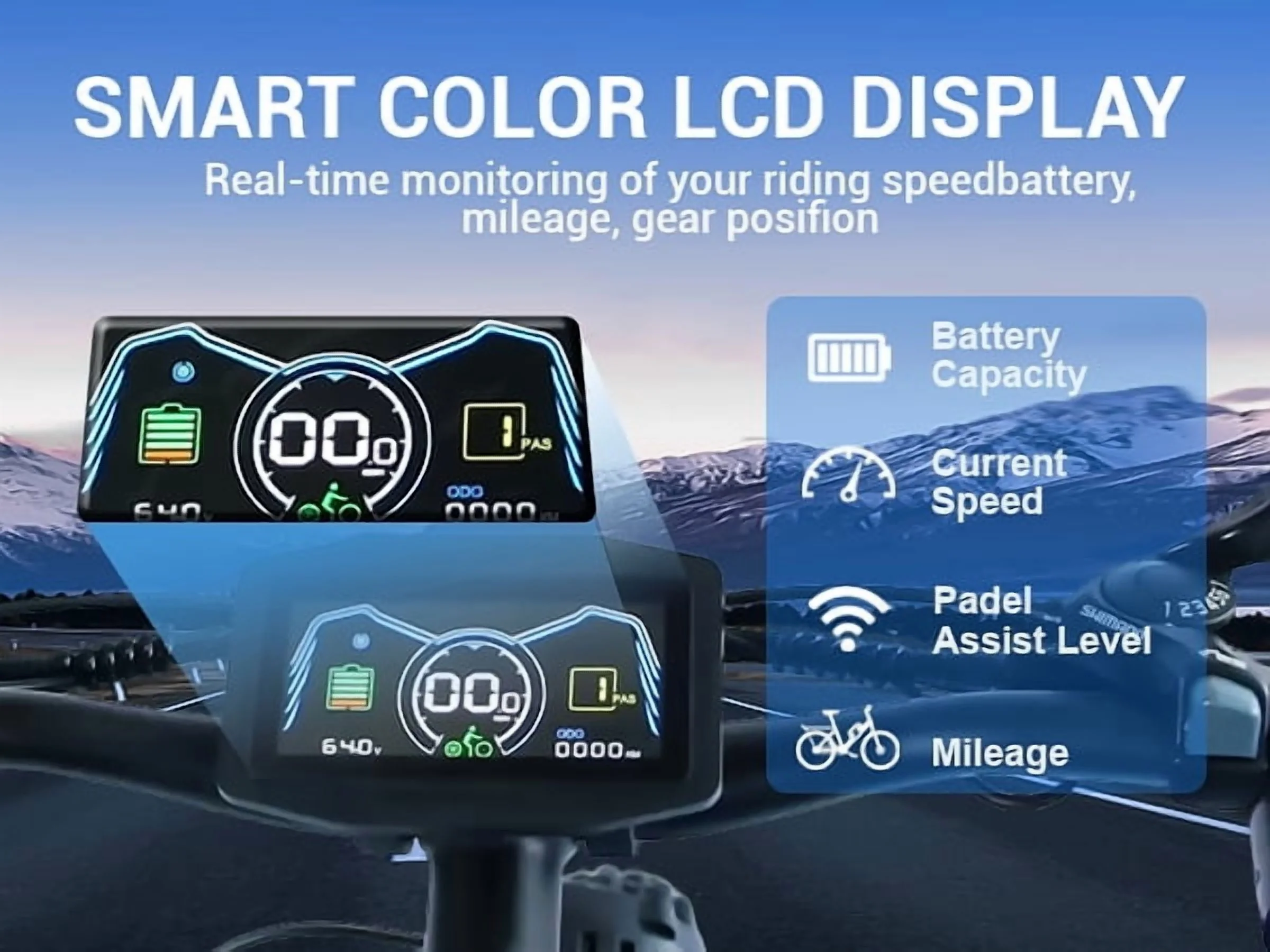 5000w Peak Dual Motor Electric Bike, 26" Fat Tire Shimano 21 Speed 45 MPH Commuter Mtb, 60V 25AH Front Suspension Ebike - Image 18